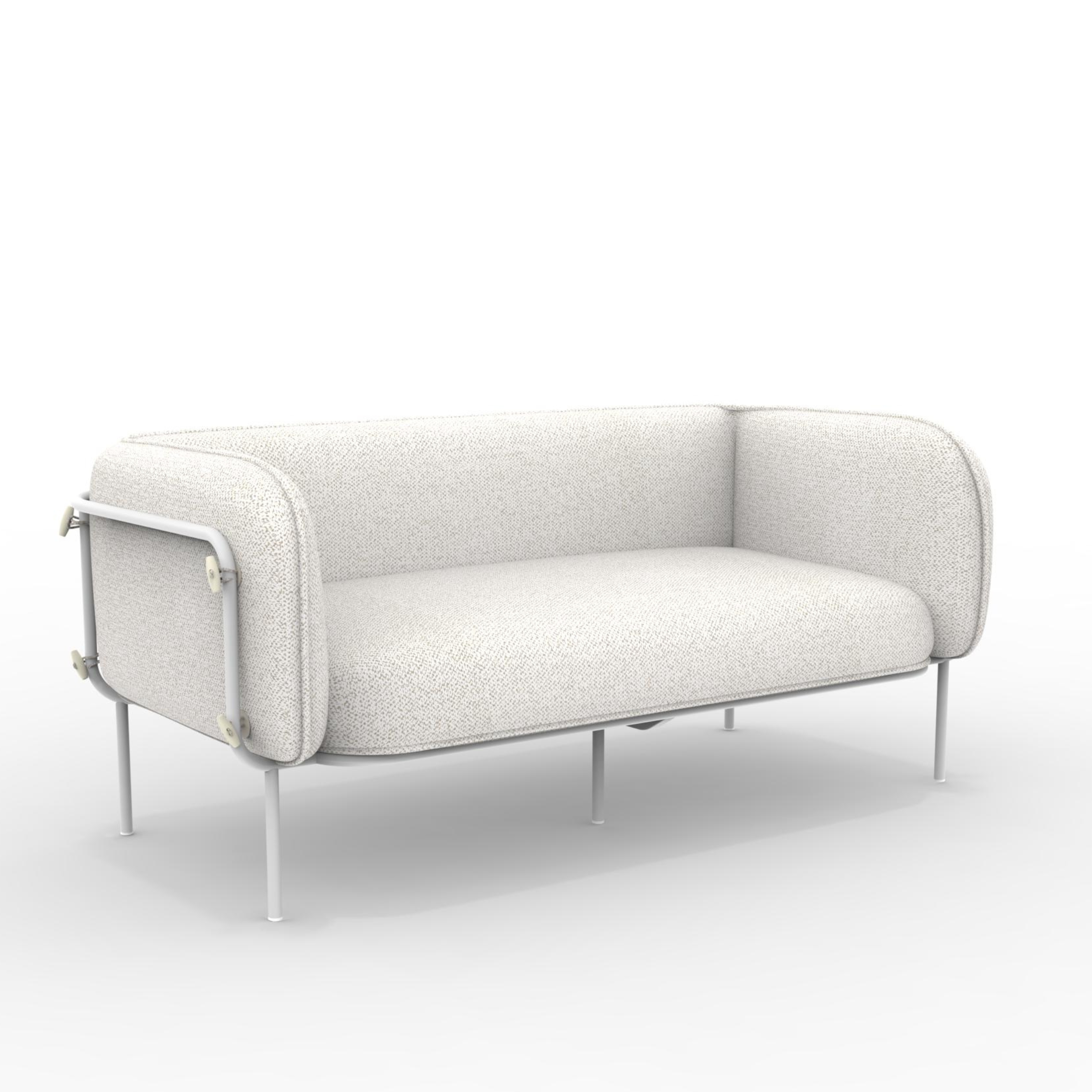 "Alamari" 2-seater outdoor sofa in padded fabric, metal frame, 170x87 cm, 74h