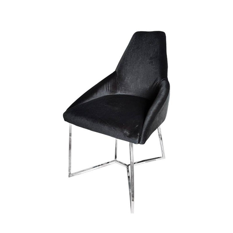 Set of "Akustik Simphony" dining chairs upholstered in velvet with metal legs cm 50x48 90h