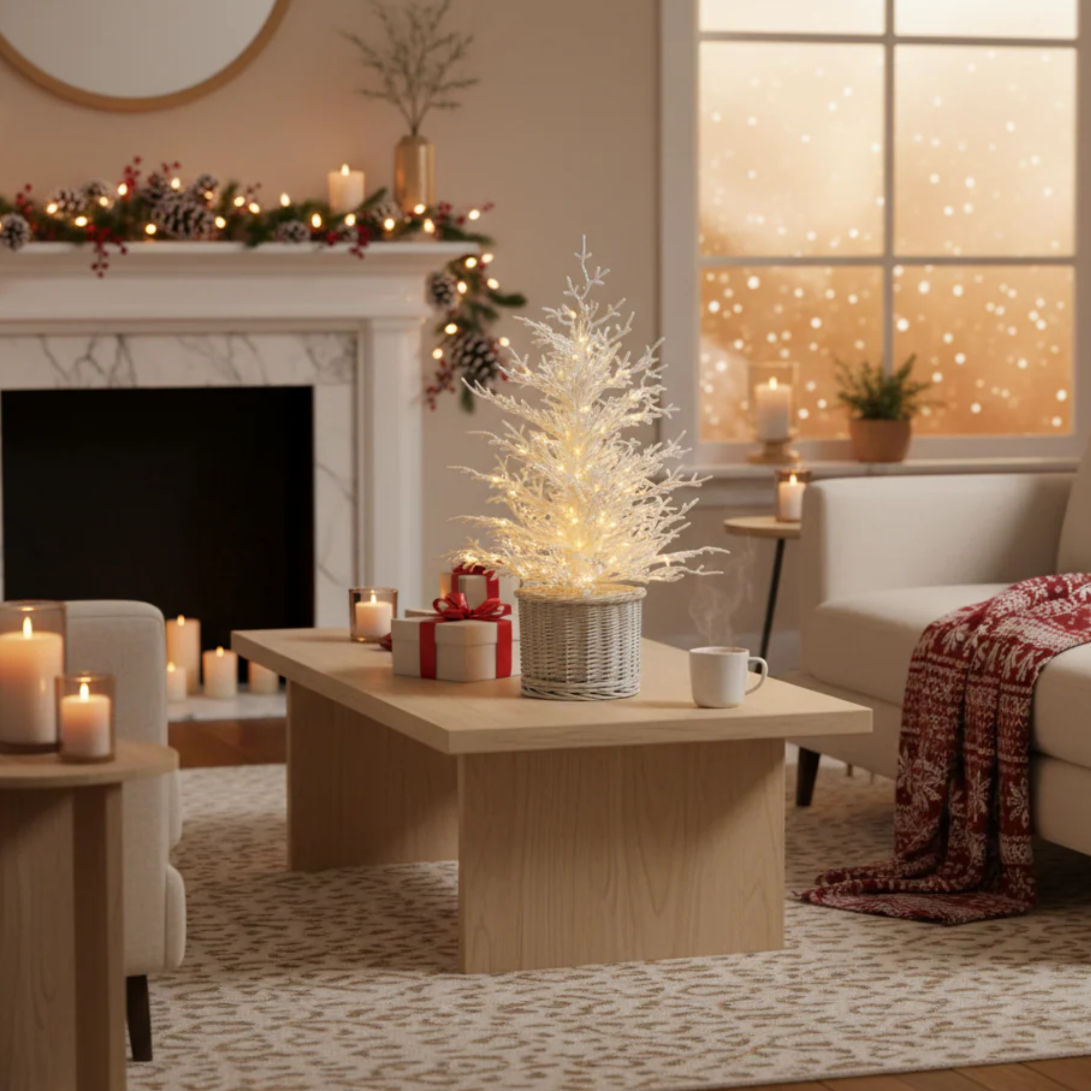 Christmas pine "Toucan" with 200 mini LEDs, PE branches for Christmas decorations 90 h