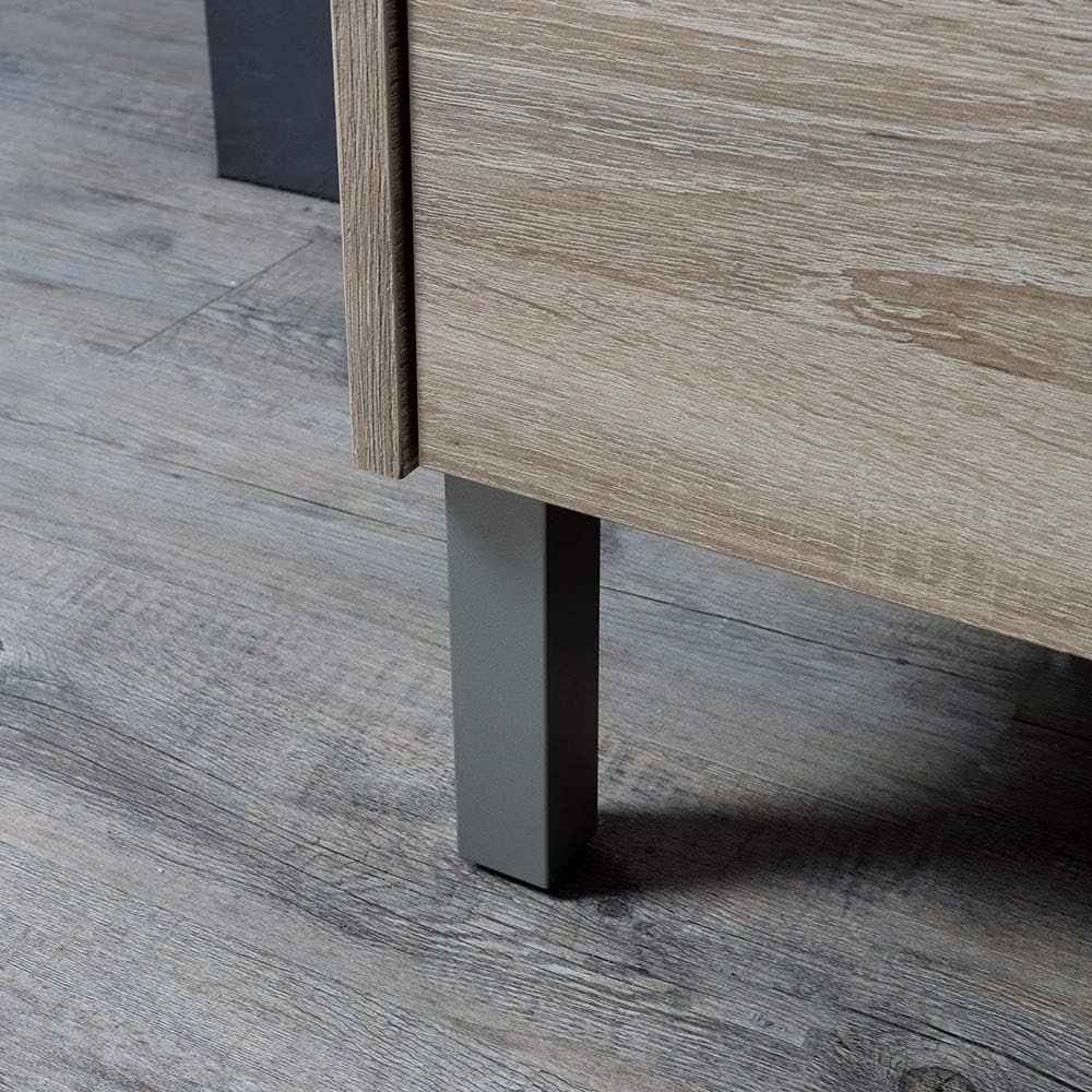 "Lisbona" ​​bathroom vanity unit in chipboard with LED mirror, 80x46 cm, 75 cm high