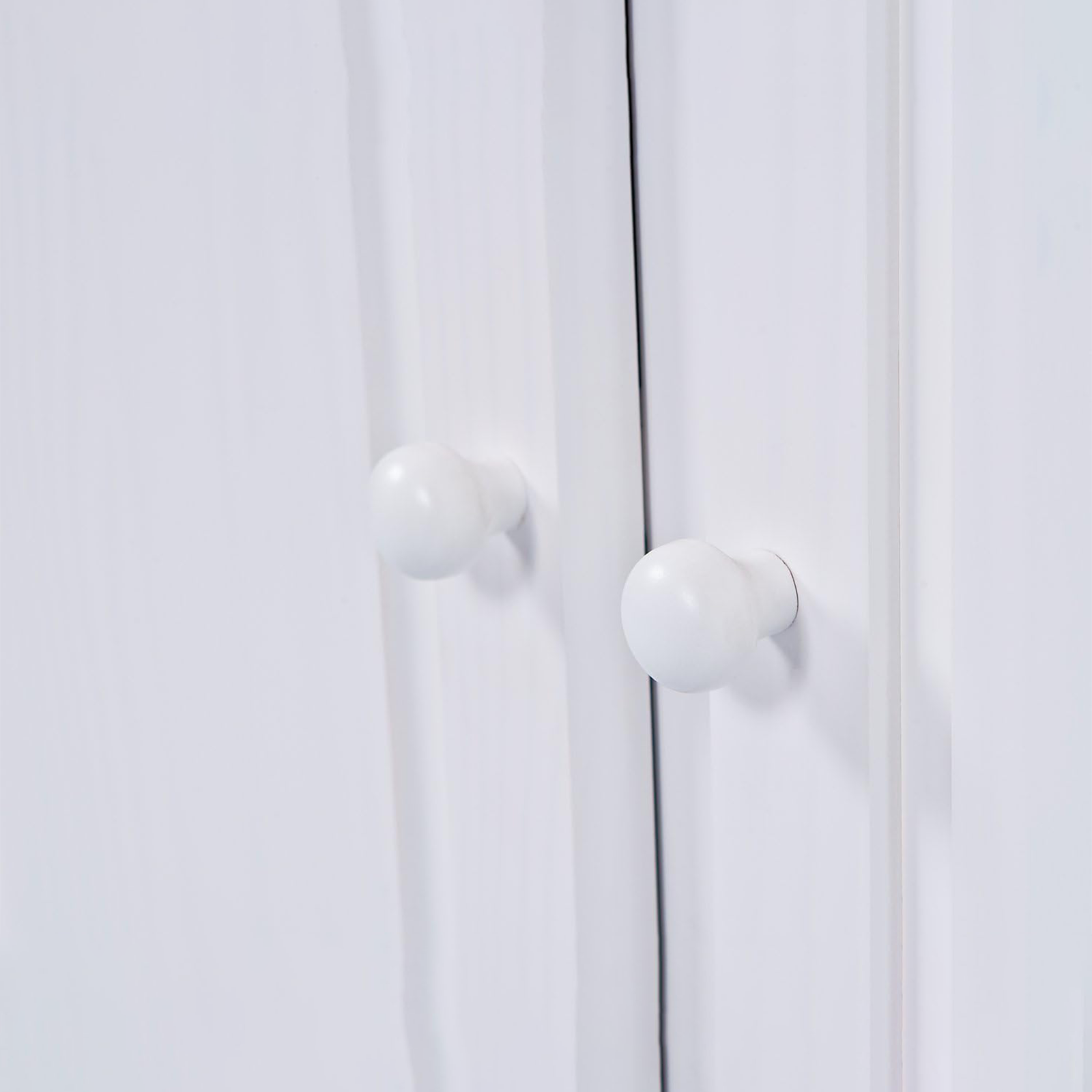 Aparador "Valencia" de madera maciza veteada blanca con compartimento abierto h 198 cm