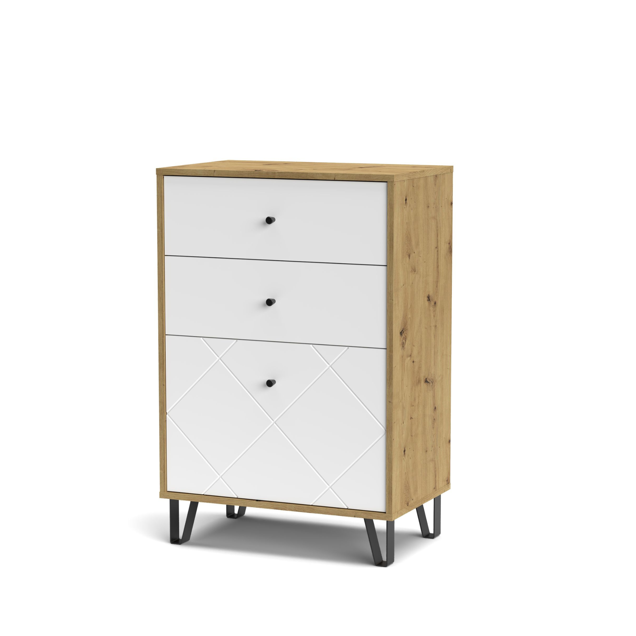 "Living Bollo" living room furniture set in artisan oak and white