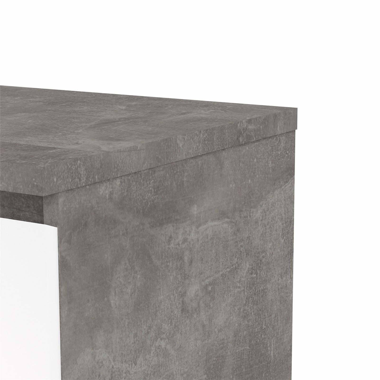 "Naia" wooden sideboard, chest of drawers, white and concrete