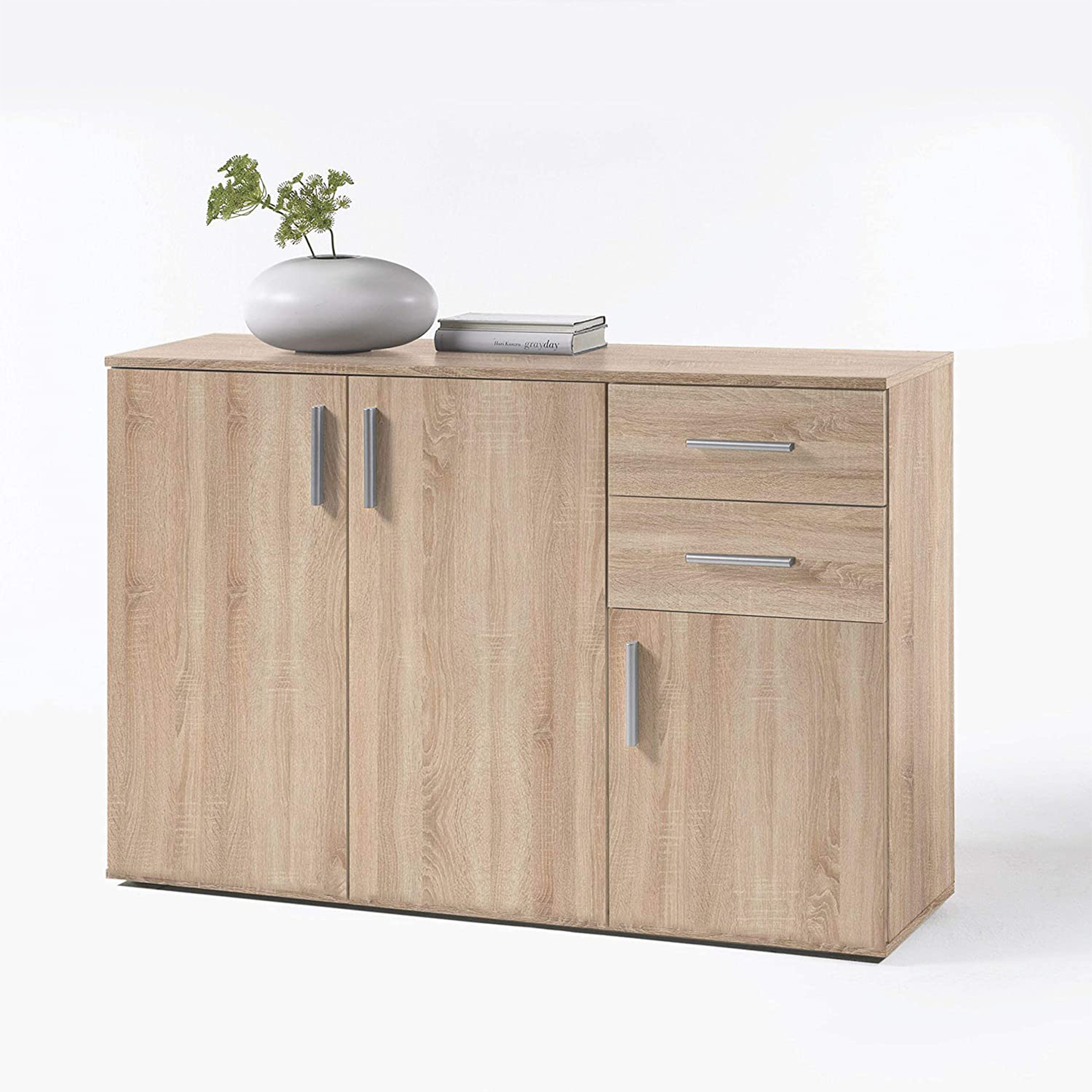 "K4298" wooden sideboard with 3 doors and 2 drawers for the living room, 106x36 cm, 93h