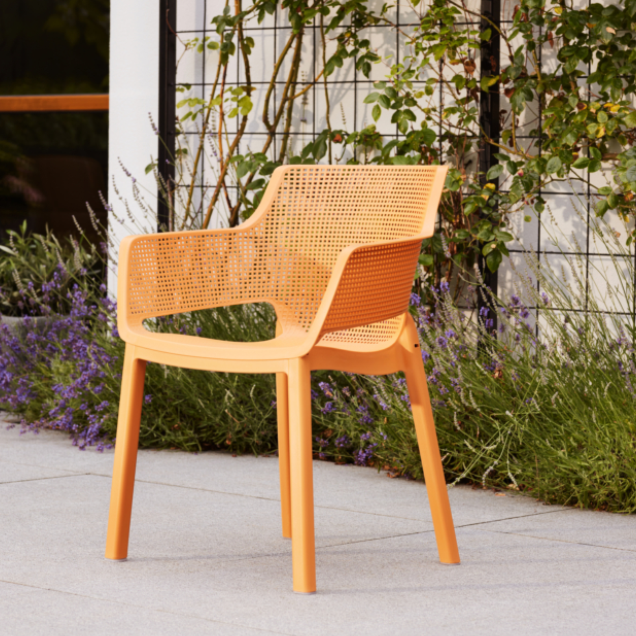 Set of 6 modern outdoor chairs "Vancouver" in resin 57.7x62.5 cm 79h