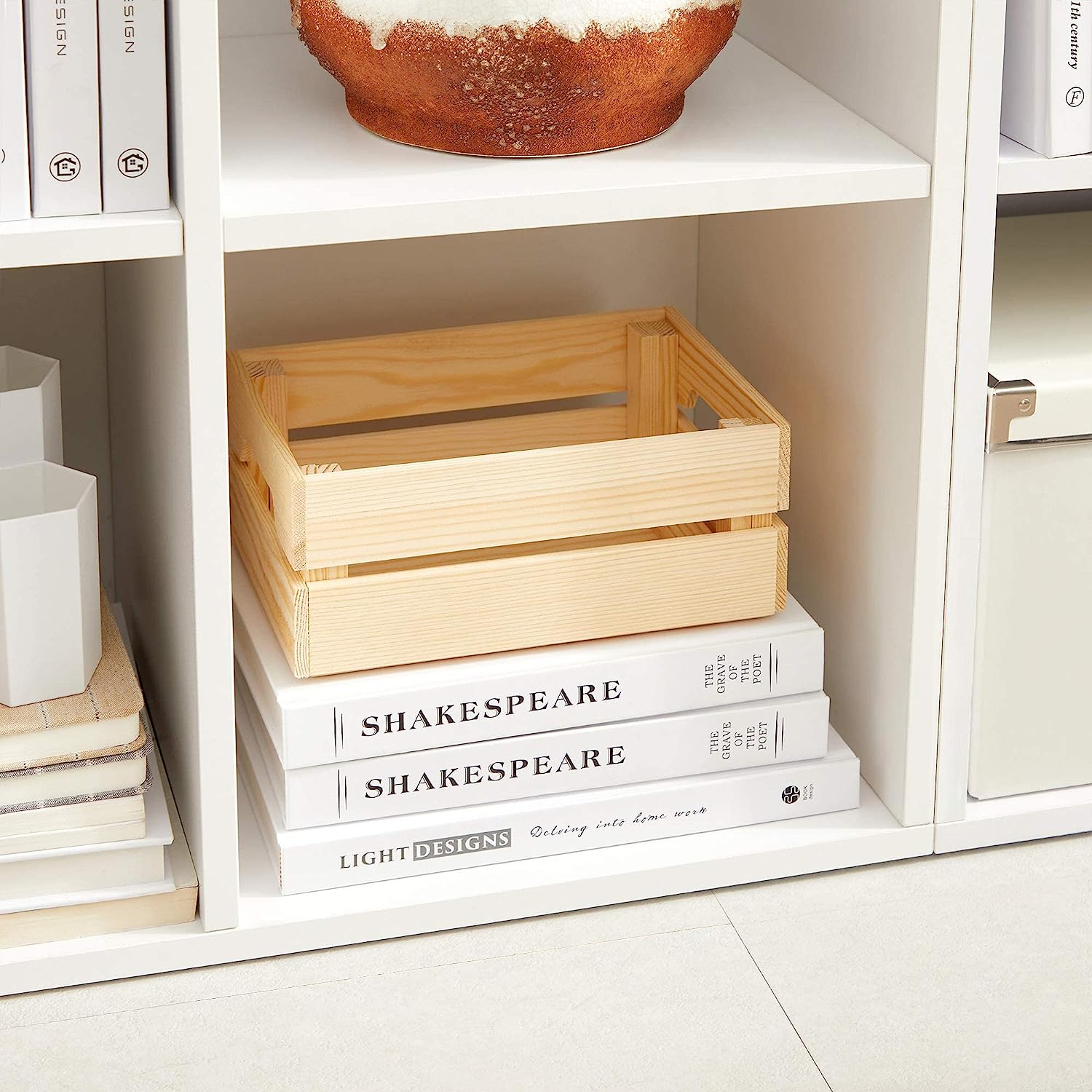 "Scala" open bookcase with 6 compartments in melamine wood, 105x33 cm, 109h