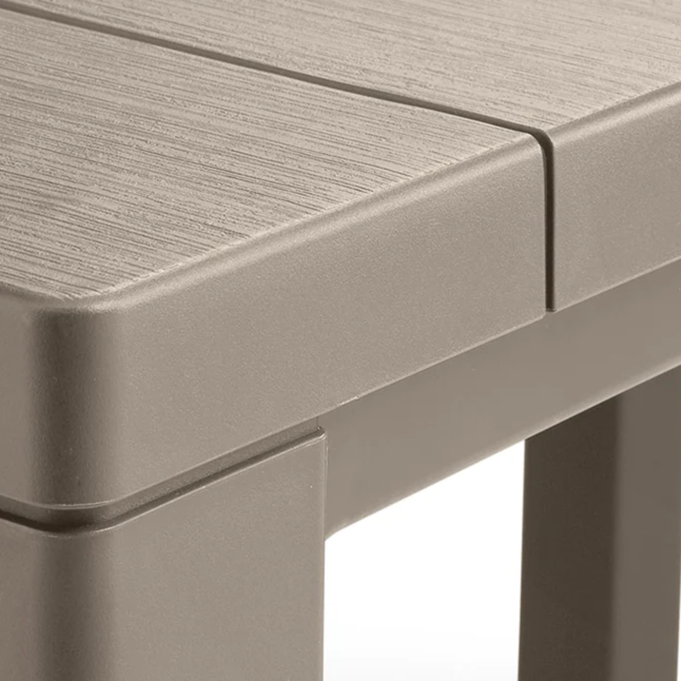 "Julie" square resin slatted outdoor table for garden, 147x90 cm, 74h