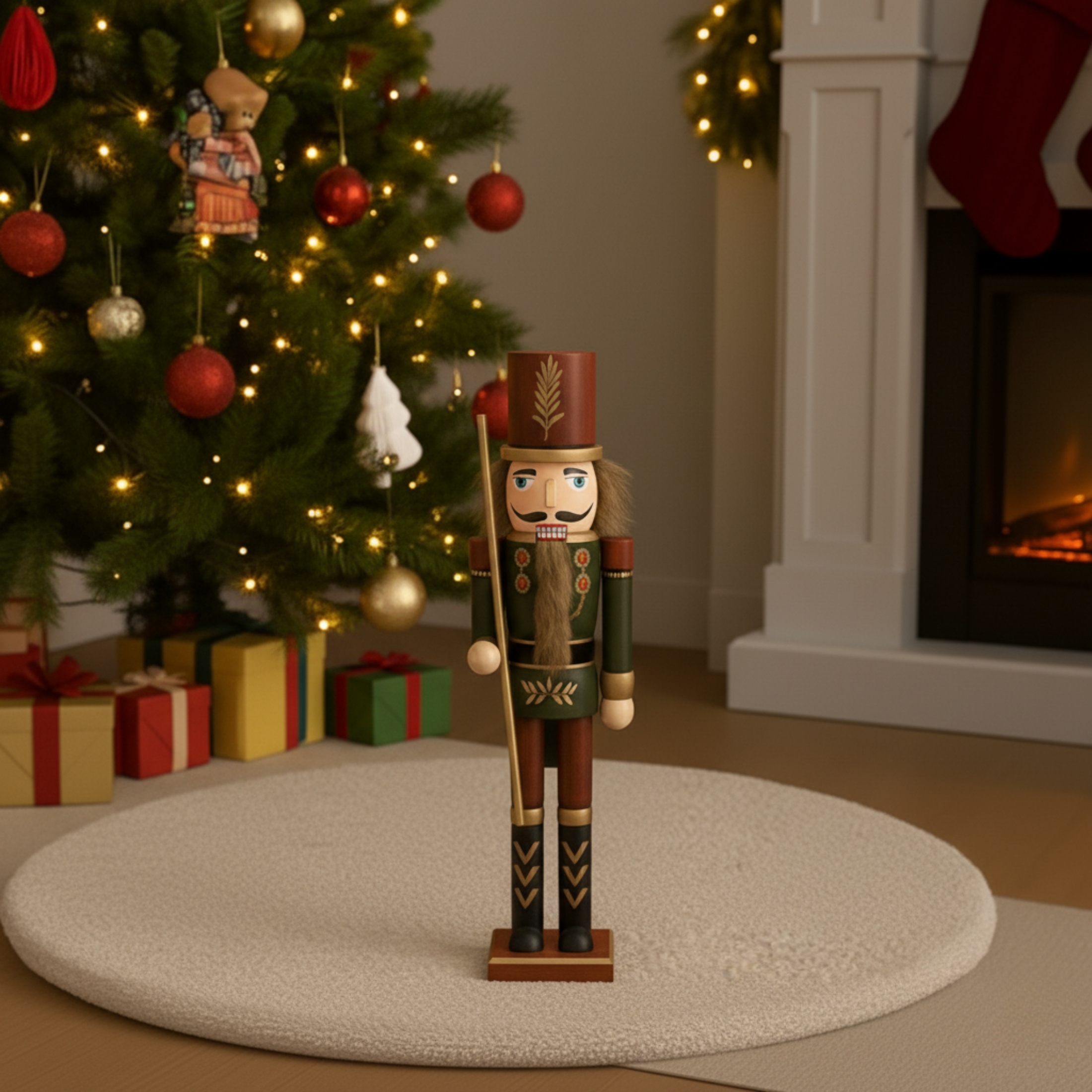 Christmas Nutcracker Soldier with Red and Green Outfit for Christmas Decorations