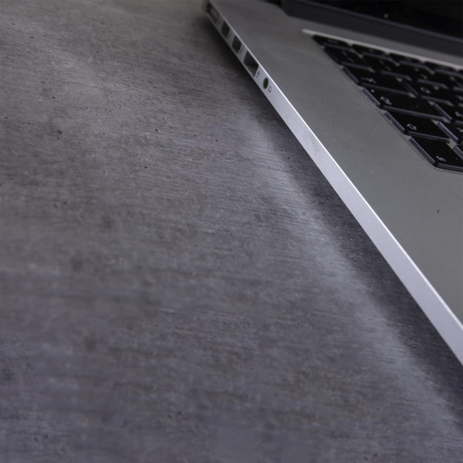 Modern "Home" wooden desk for office in imitation concrete, 140x69 cm, 74h