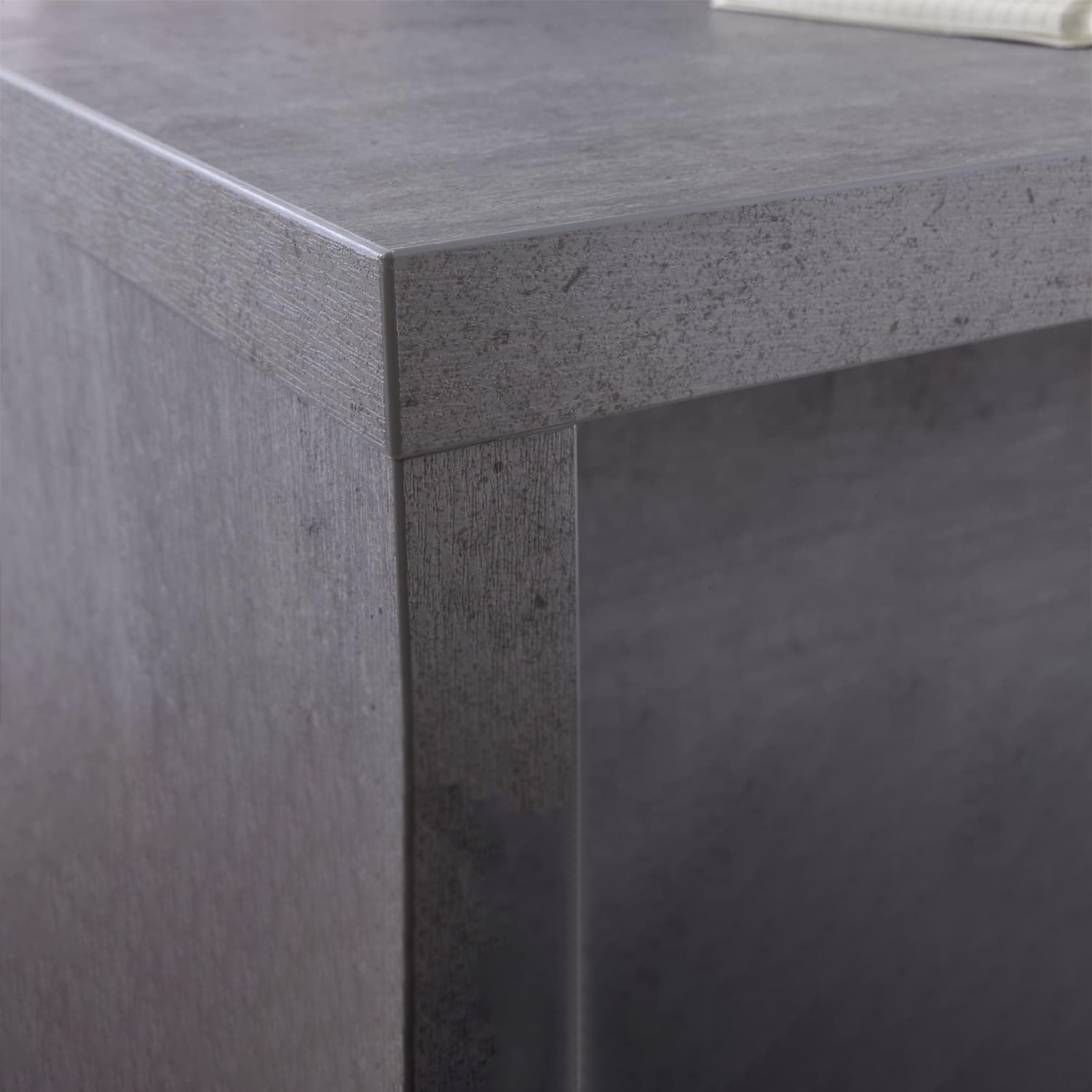 Modern "Home" wooden desk for office in imitation concrete, 140x69 cm, 74h