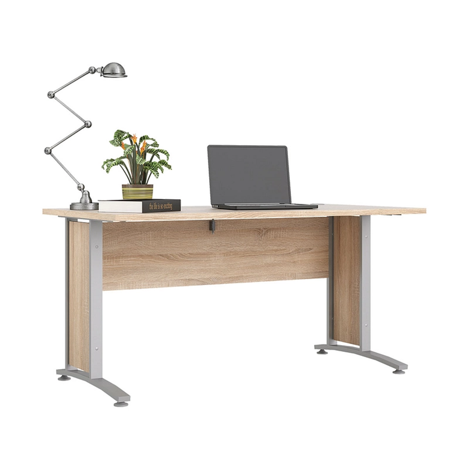 Oak wooden desk for office or bedroom, 150x80 cm, 74h