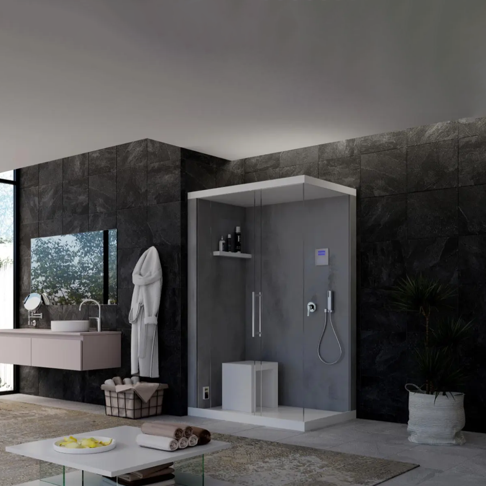 "King" built-in shower mixer in chromed brass ø 42 mm