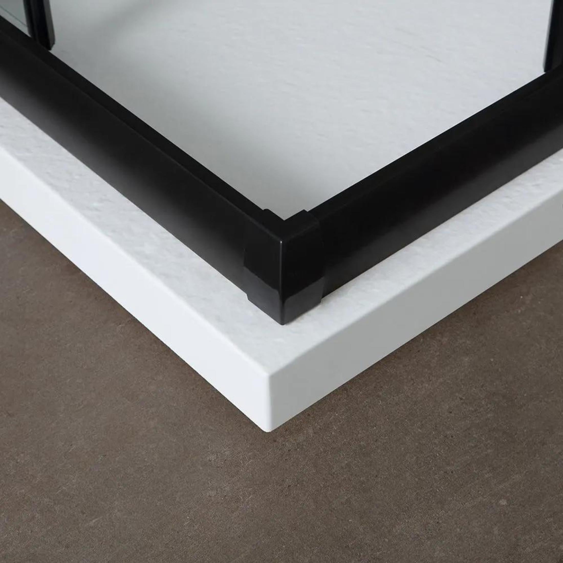 Rectangular "Cielo" shower enclosure in clear glass with matt black profile, height 190 cm