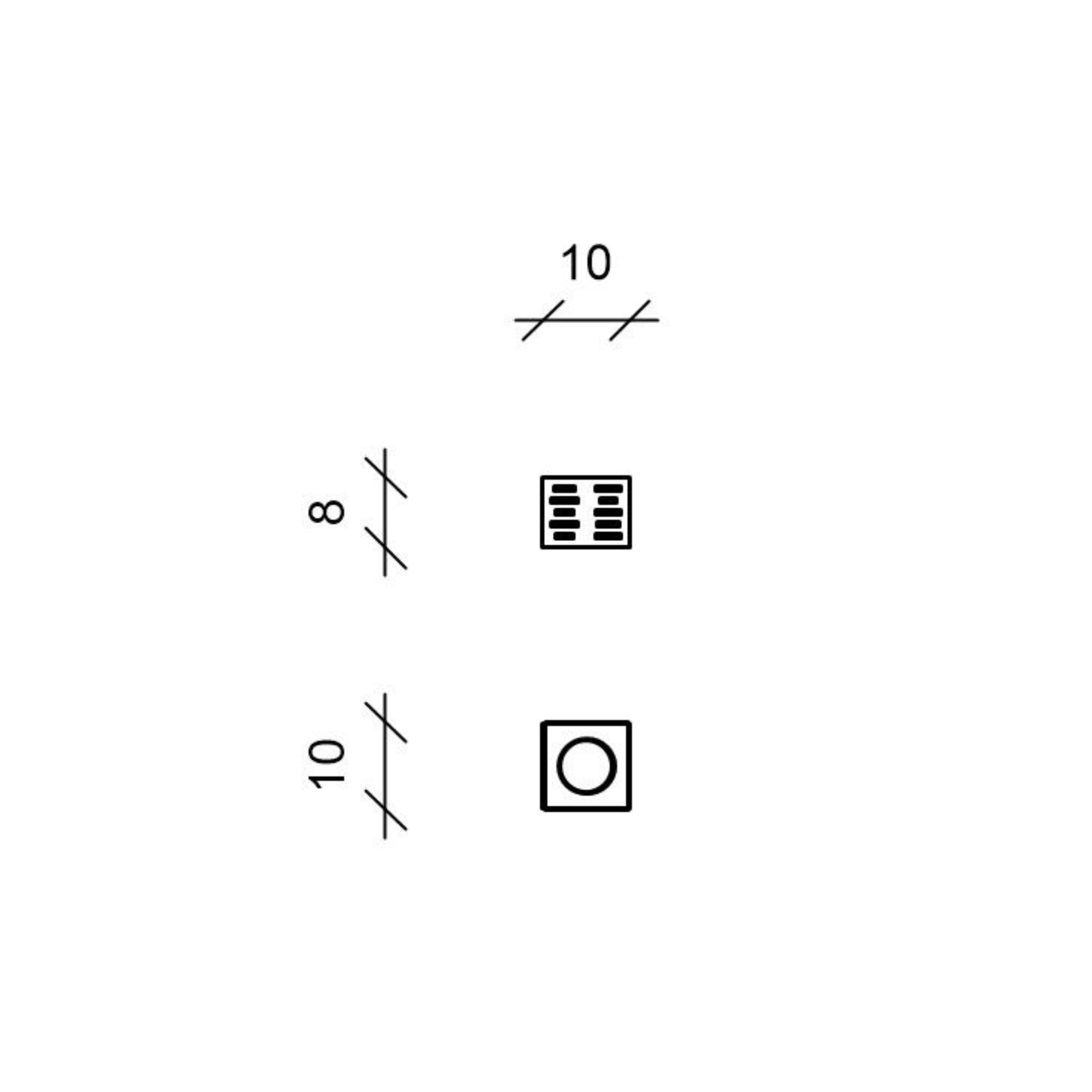 Set of 3 "Antea" bioethanol table fireplaces in satin-finished steel, 10x10 cm, 8h