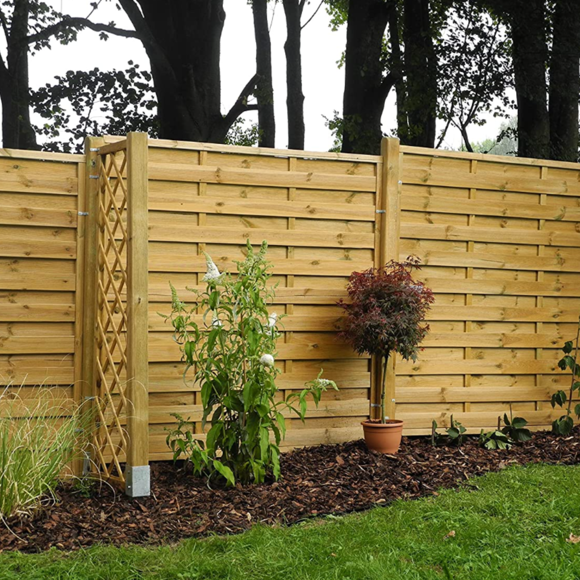 "Caterina" privacy screen made of impregnated conifer wood, 180 cm high