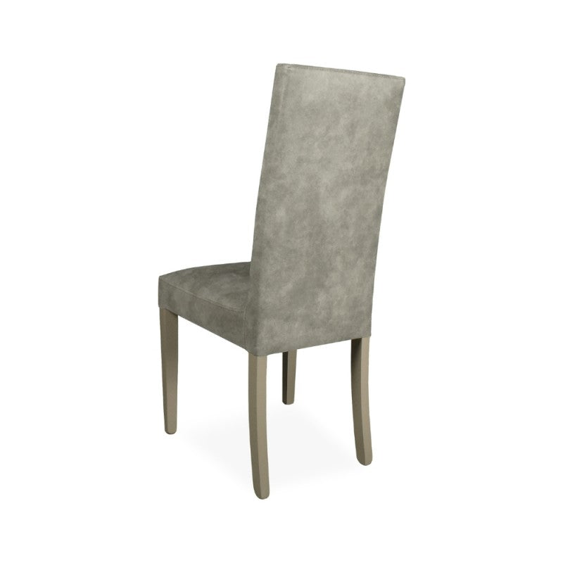 Set of "Montecarlo" dining chairs upholstered in fabric with matching legs, 47x46 cm, 101h