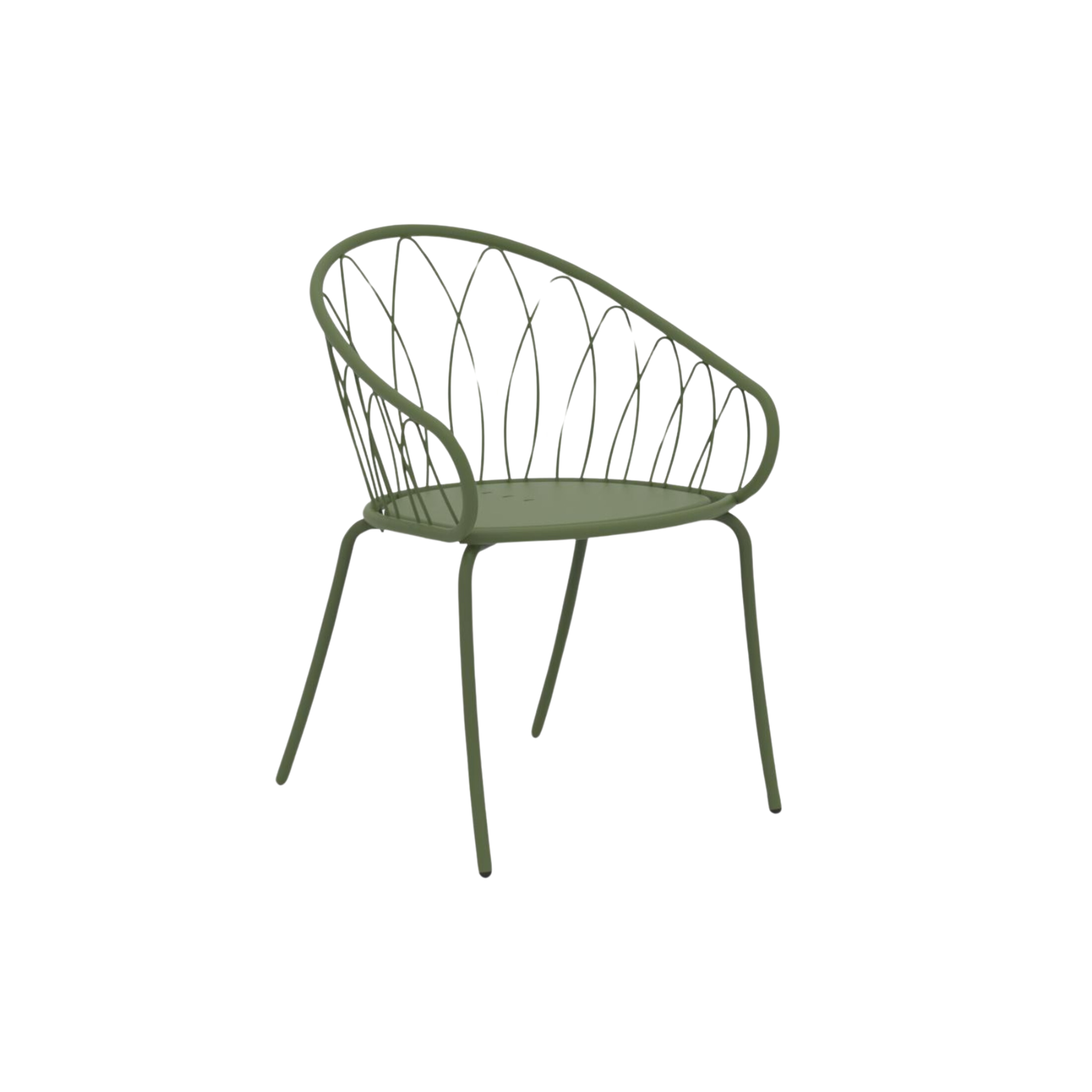 Set of stackable "Flora" painted metal garden chairs, 59x56 cm, 81 cm high