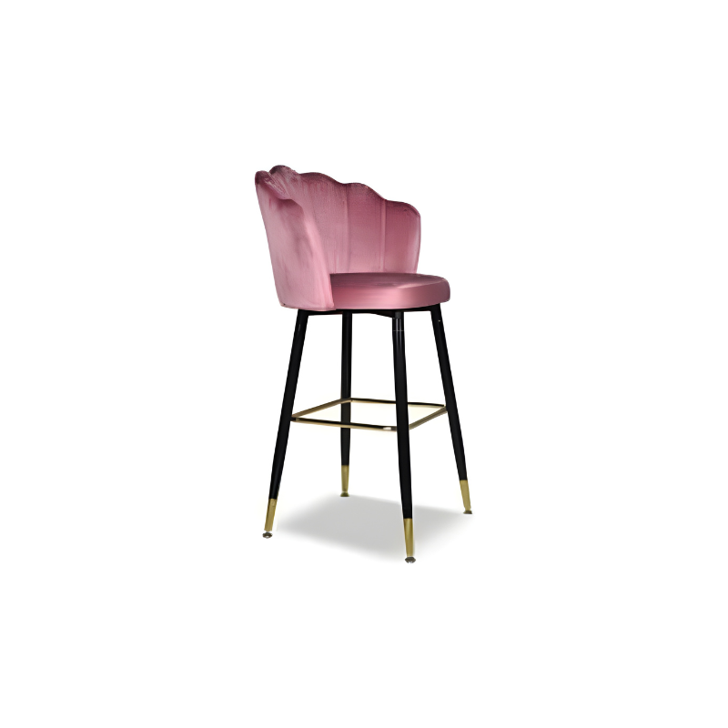 Set of "Estro" high stools upholstered in velvet for the kitchen, 50x55 cm, 110 cm high.