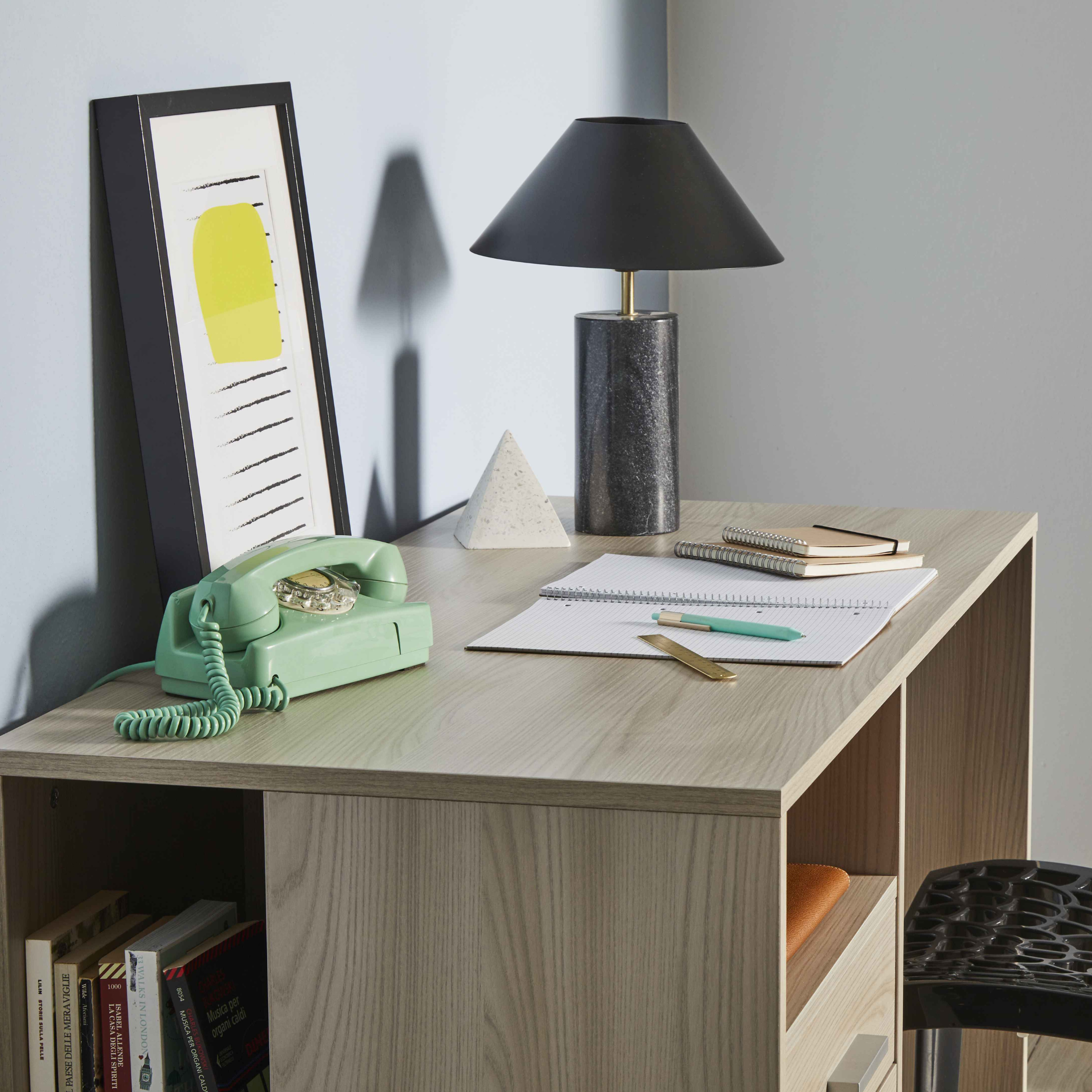 Space-saving 4-drawer wooden desk "Tokyo" 120x55 cm 76h