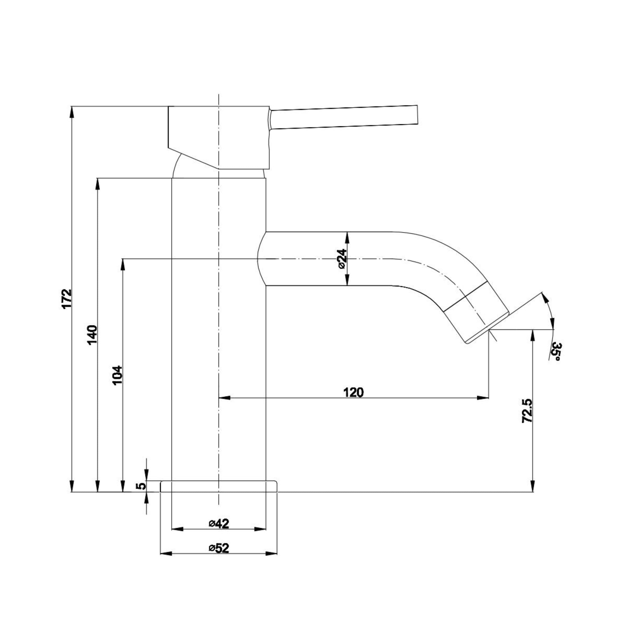 Tandel basin faucet in black brass with a matte finish