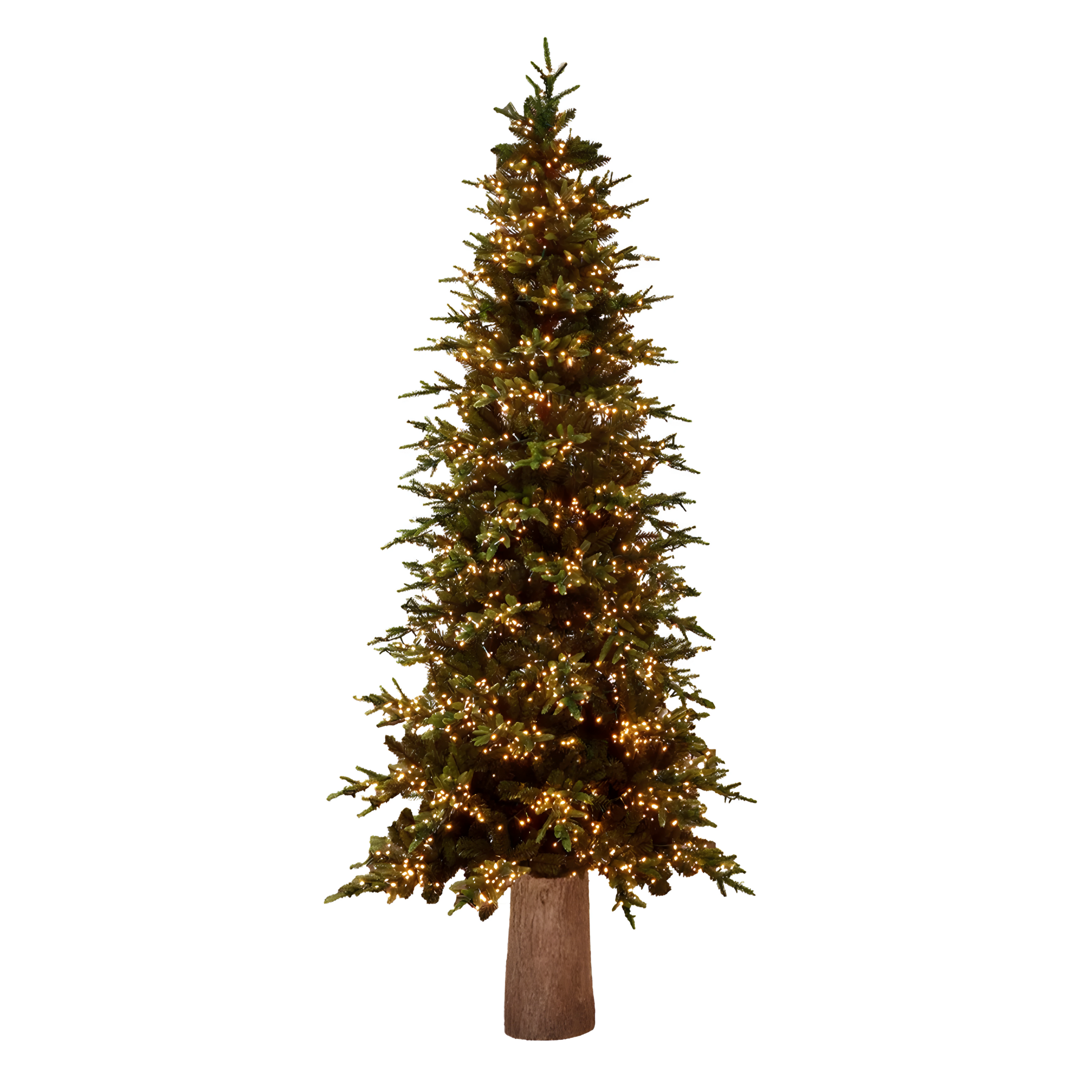 "Pino Luxury New" Christmas tree with integrated LEDs, in PE Real Touch effect