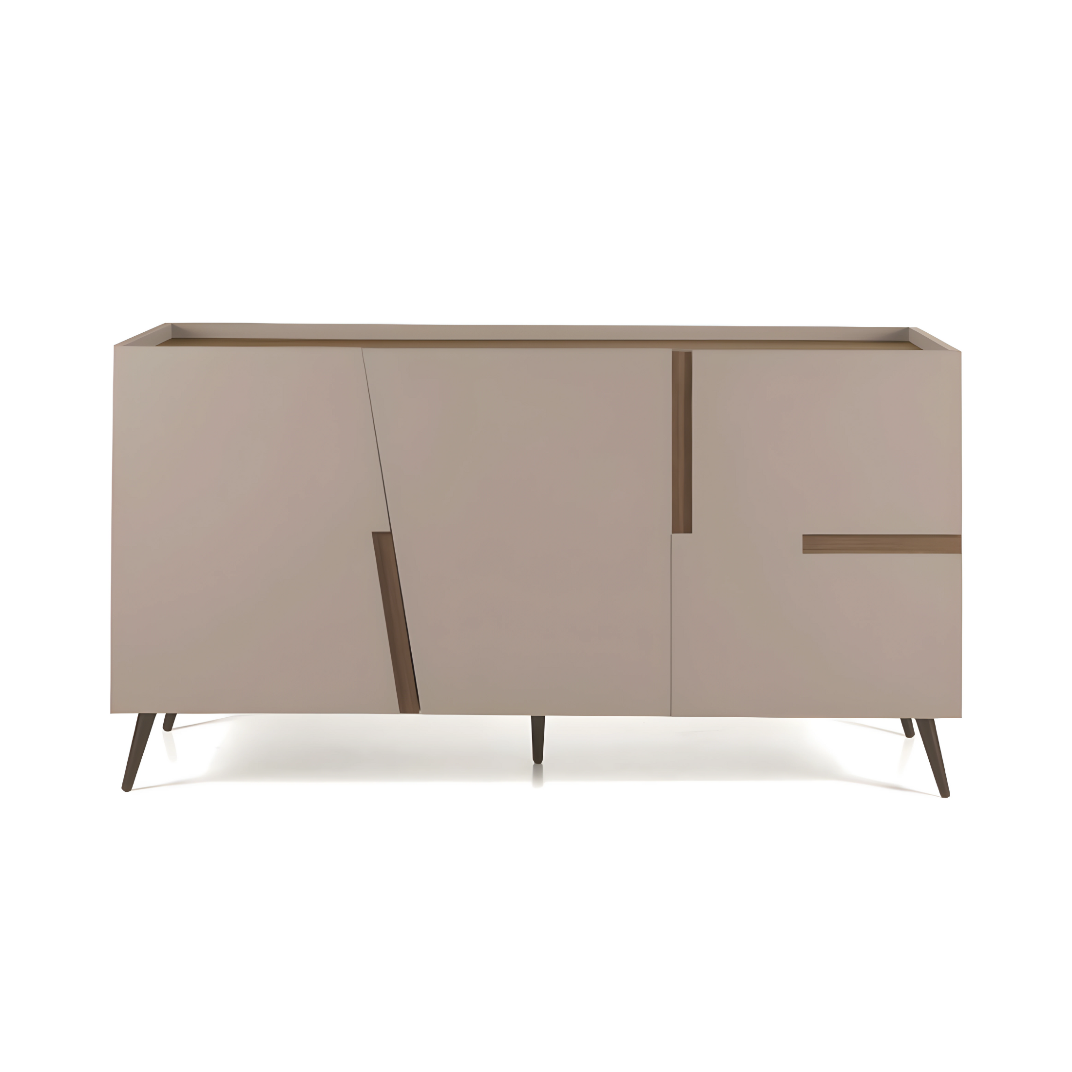 Modern 3-door sideboard "Toledo" in melamine, 160x50 cm, 89h pre-assembled