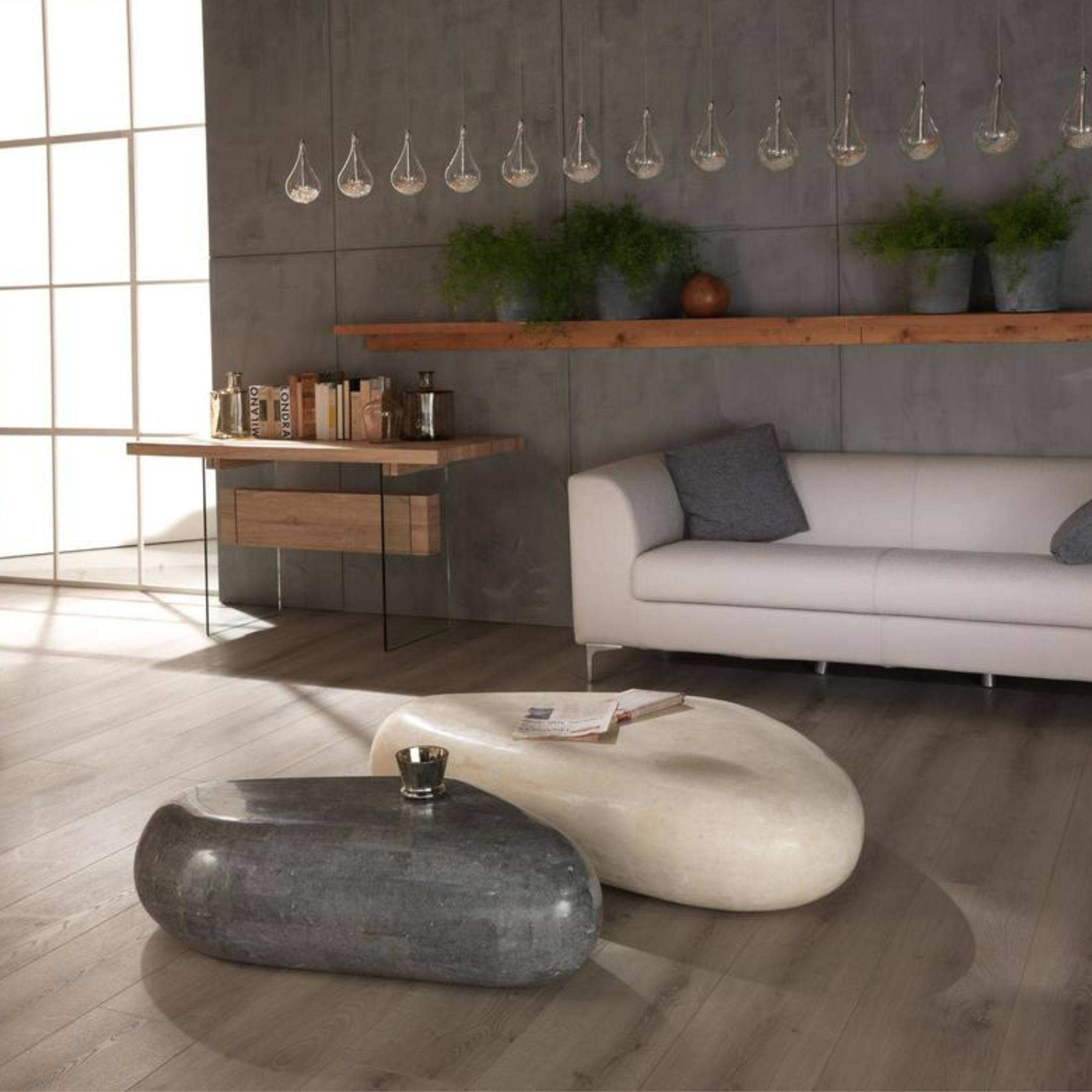 "Sandu" fossil stone coffee table