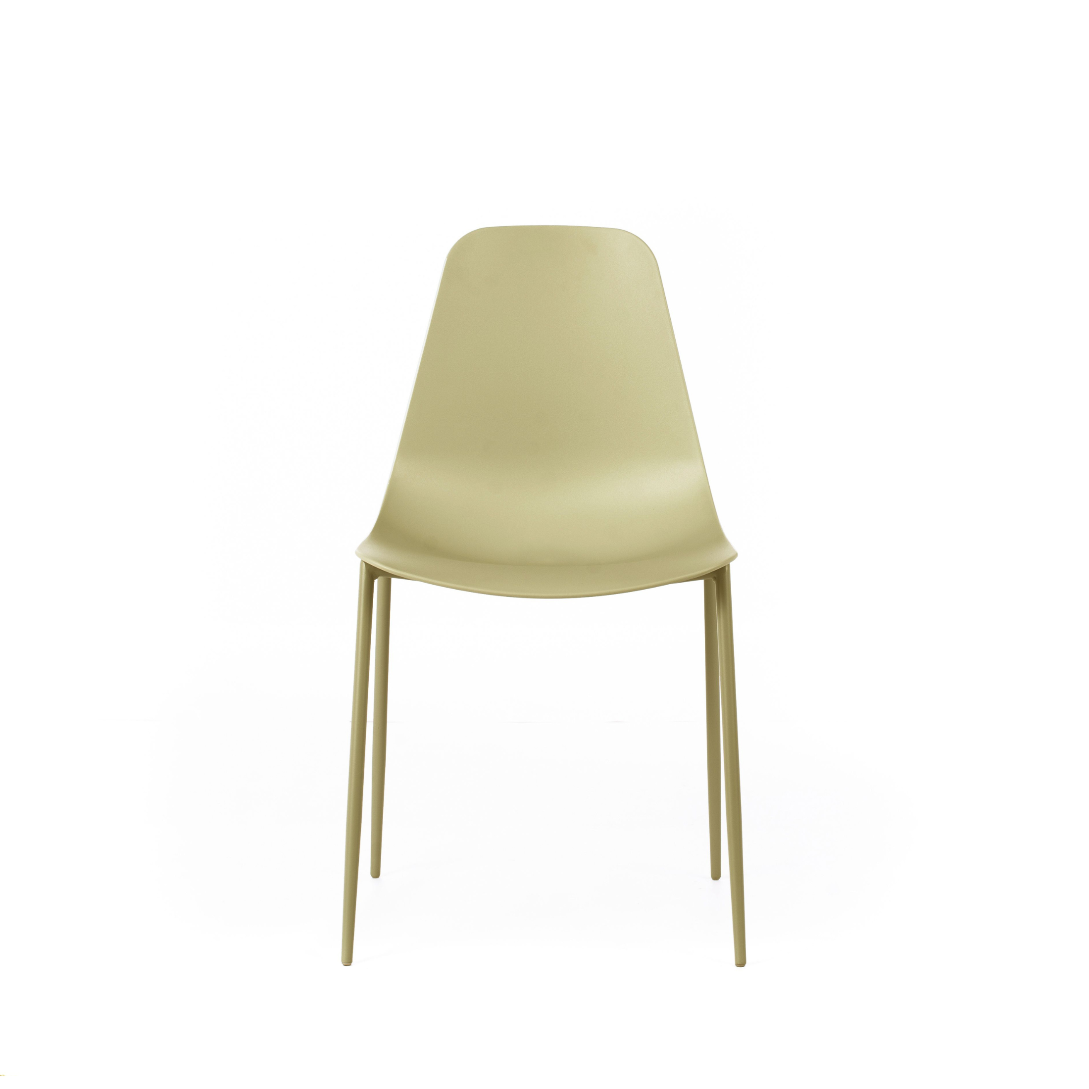 Set of modern "Kate" polypropylene chairs for living room with painted metal frame