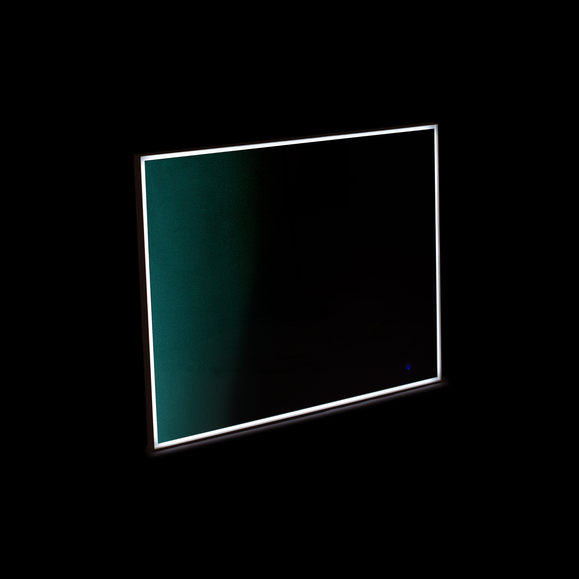 "Barbara" LED wall mirror with rectangular aluminum frame, 100x5 cm, 80 cm high