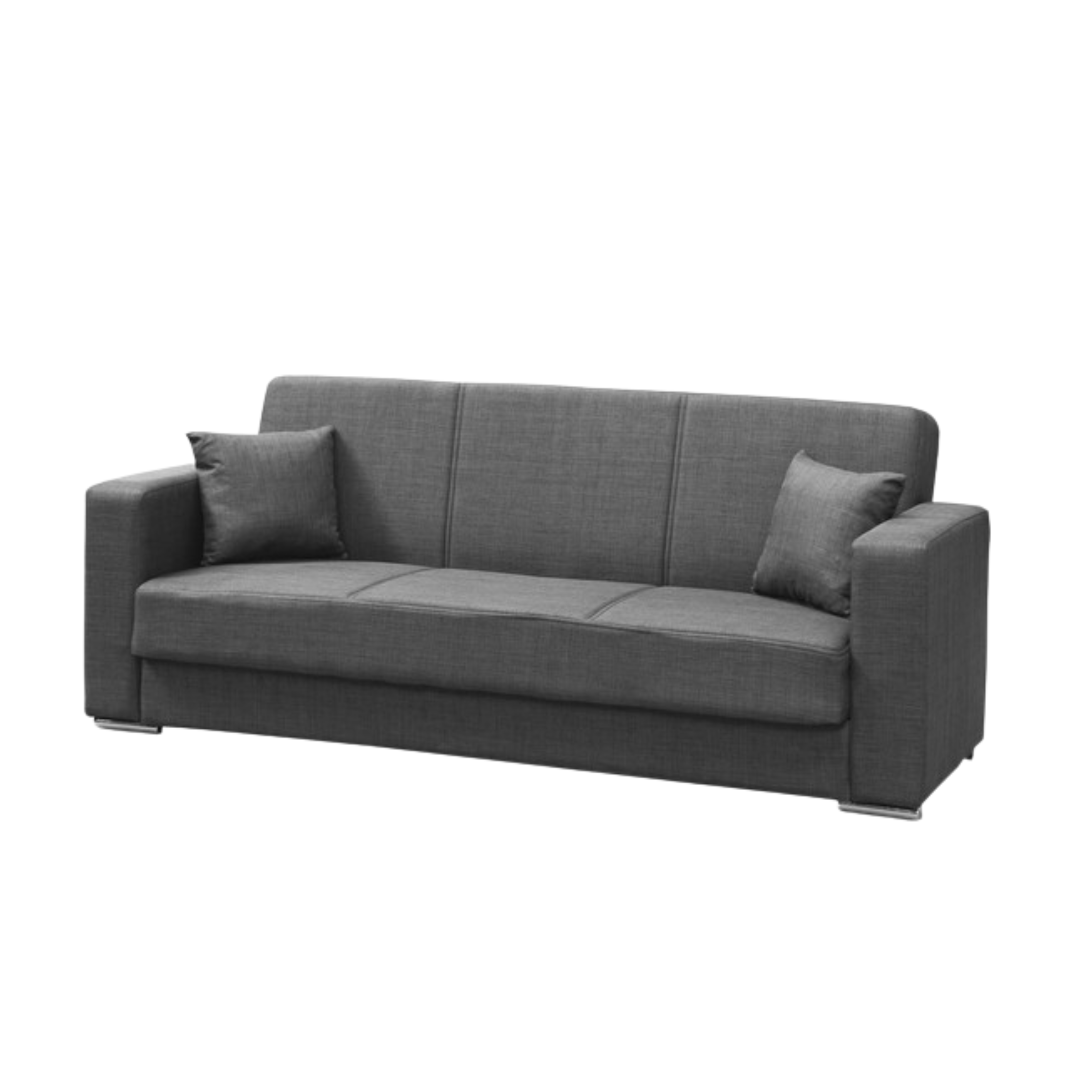 "Futura" 3-seater sofa bed in fabric with chromed feet, 220x84 cm, 82h