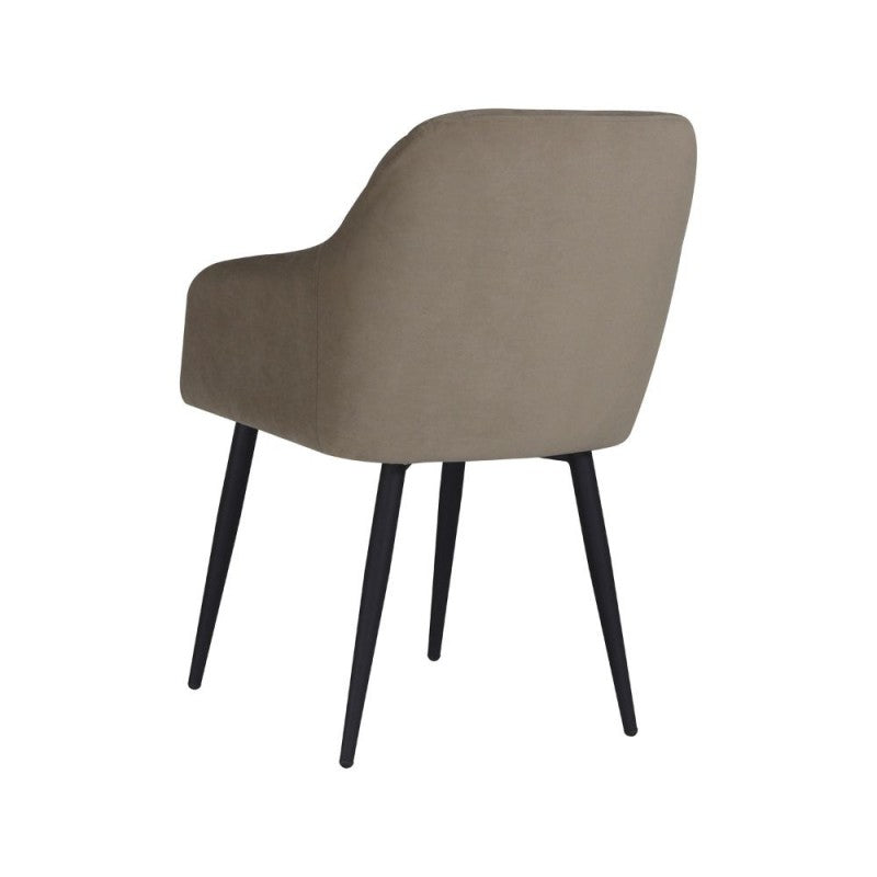 Conjunto de sillas de comedor "Rarra" tapizadas en tela con patas de metal negro, 59x60 cm, 85h