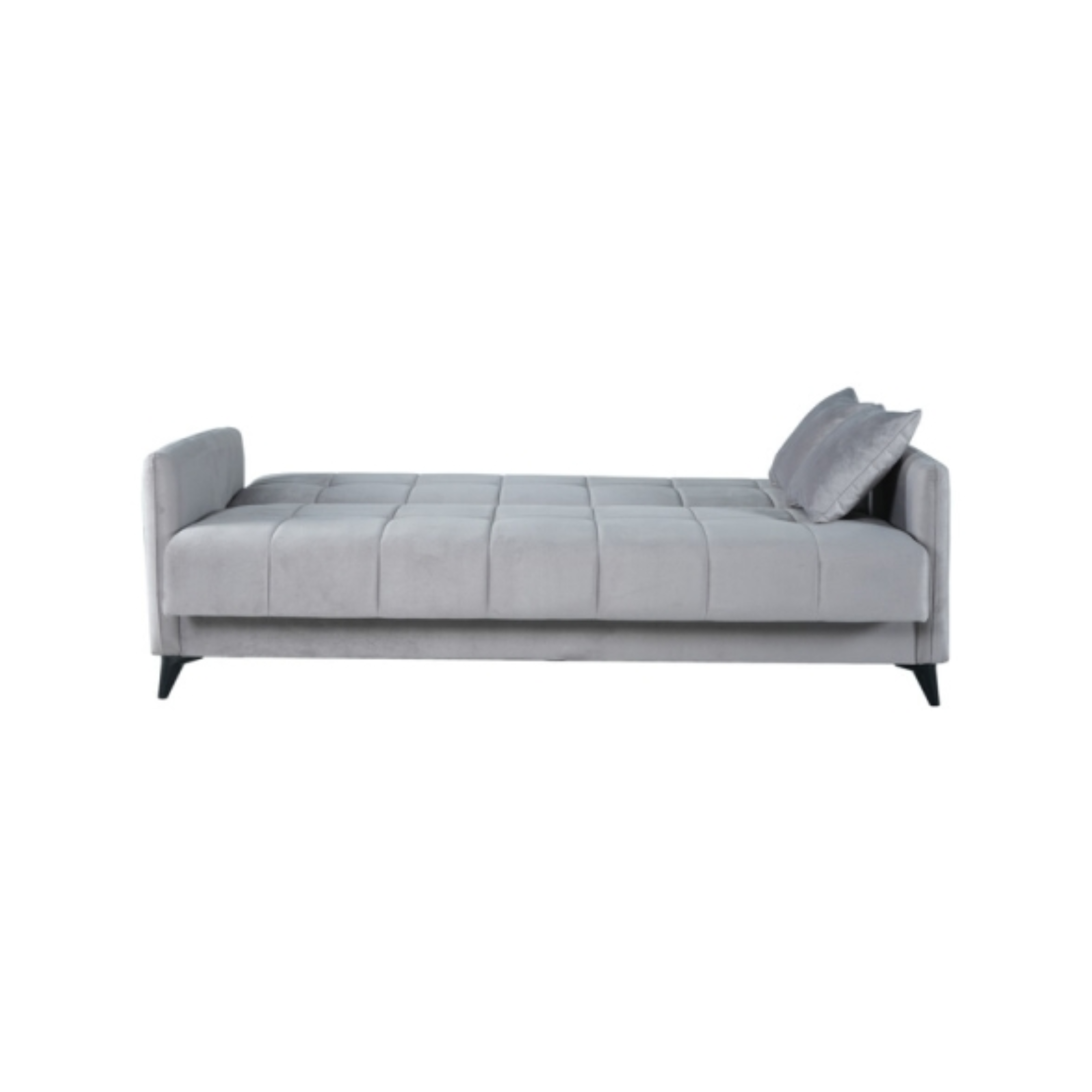 "Santi Bacos" 3-seater sofa bed with storage in velvet with 2 cushions, 211x92 cm, 98h