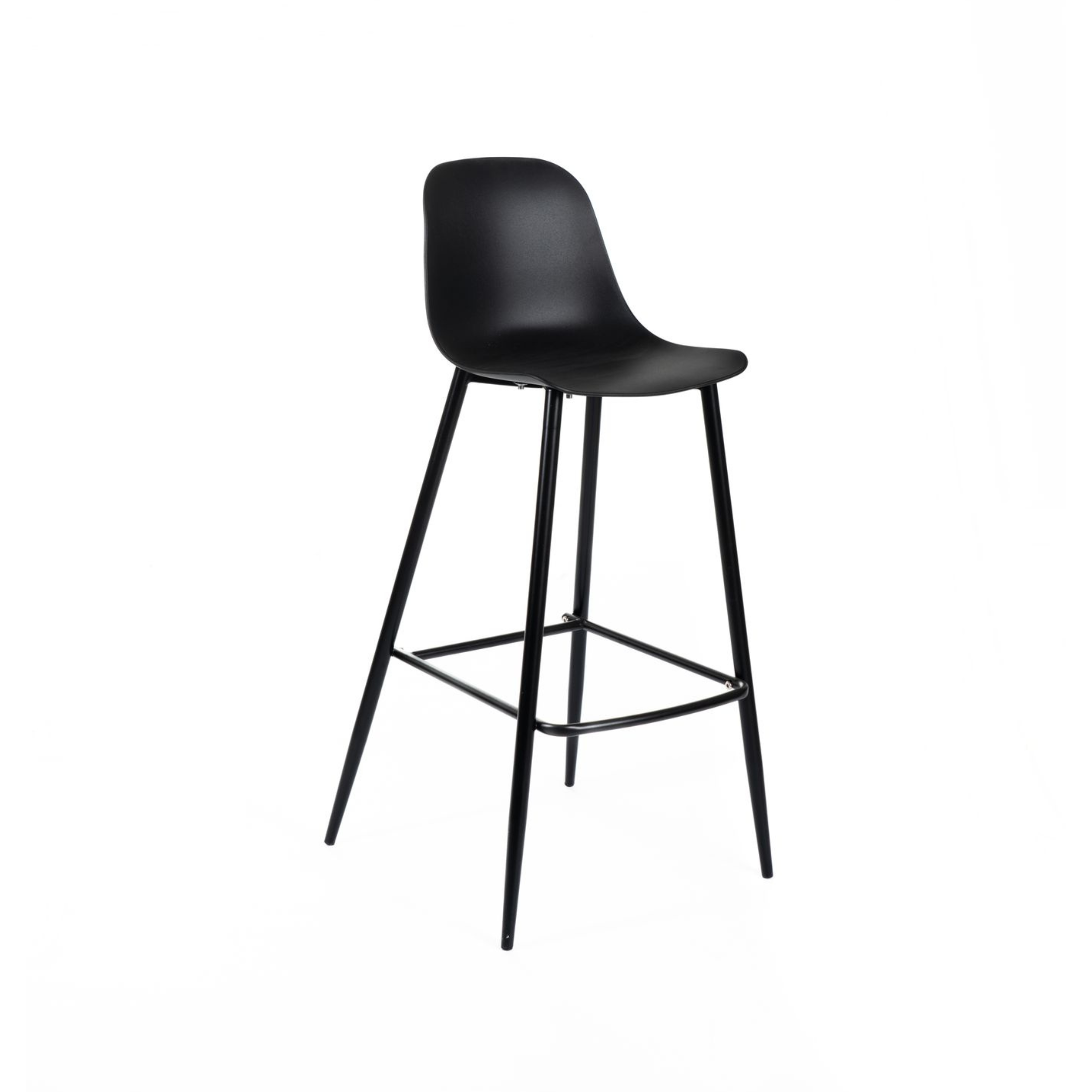 Set di sgabelli alti "Ana" in polipropilene con poggiapiedi cm 47x47,5 91,5h