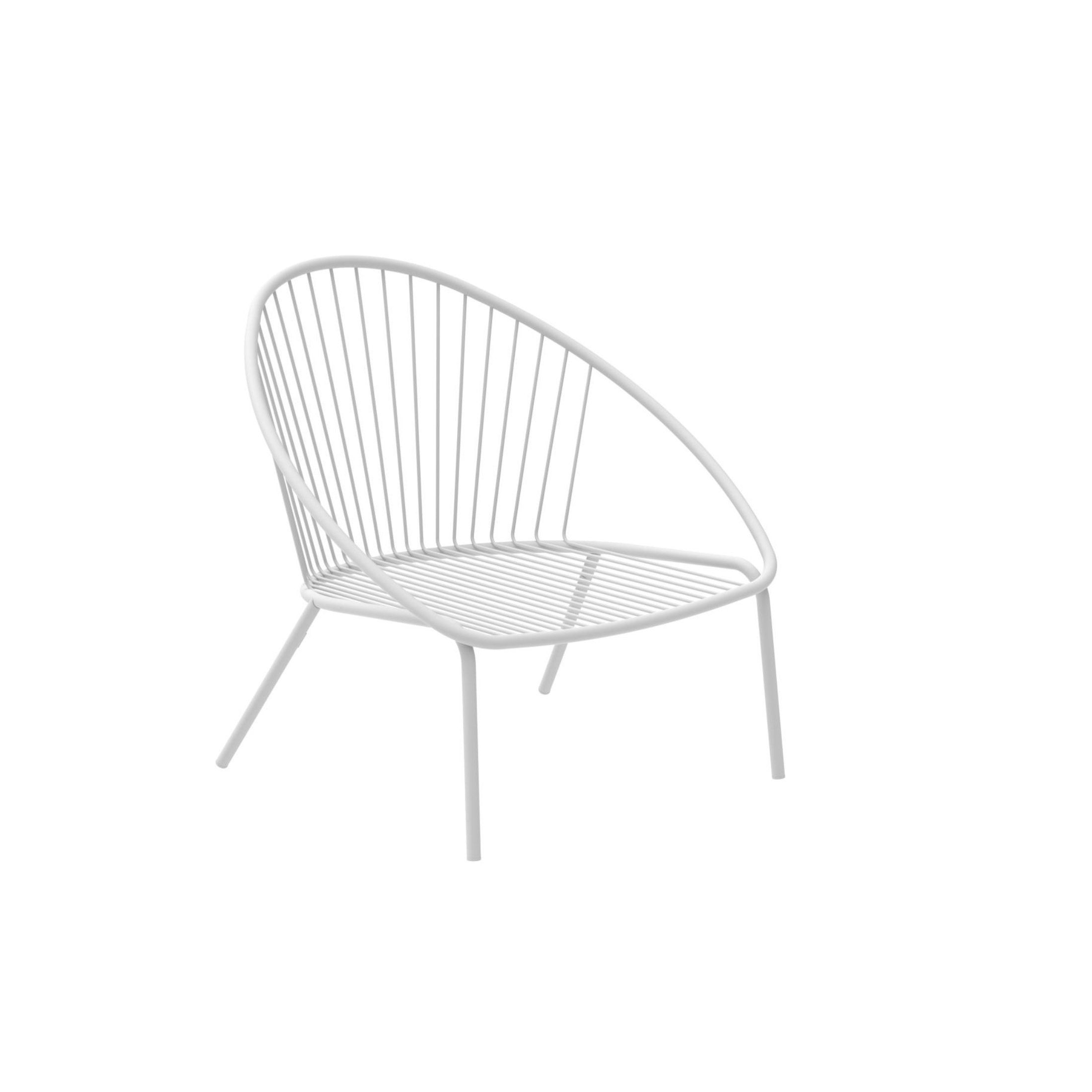 "Aria" low metal garden armchair, stackable lounge chair, 82x86 cm, 87 cm high