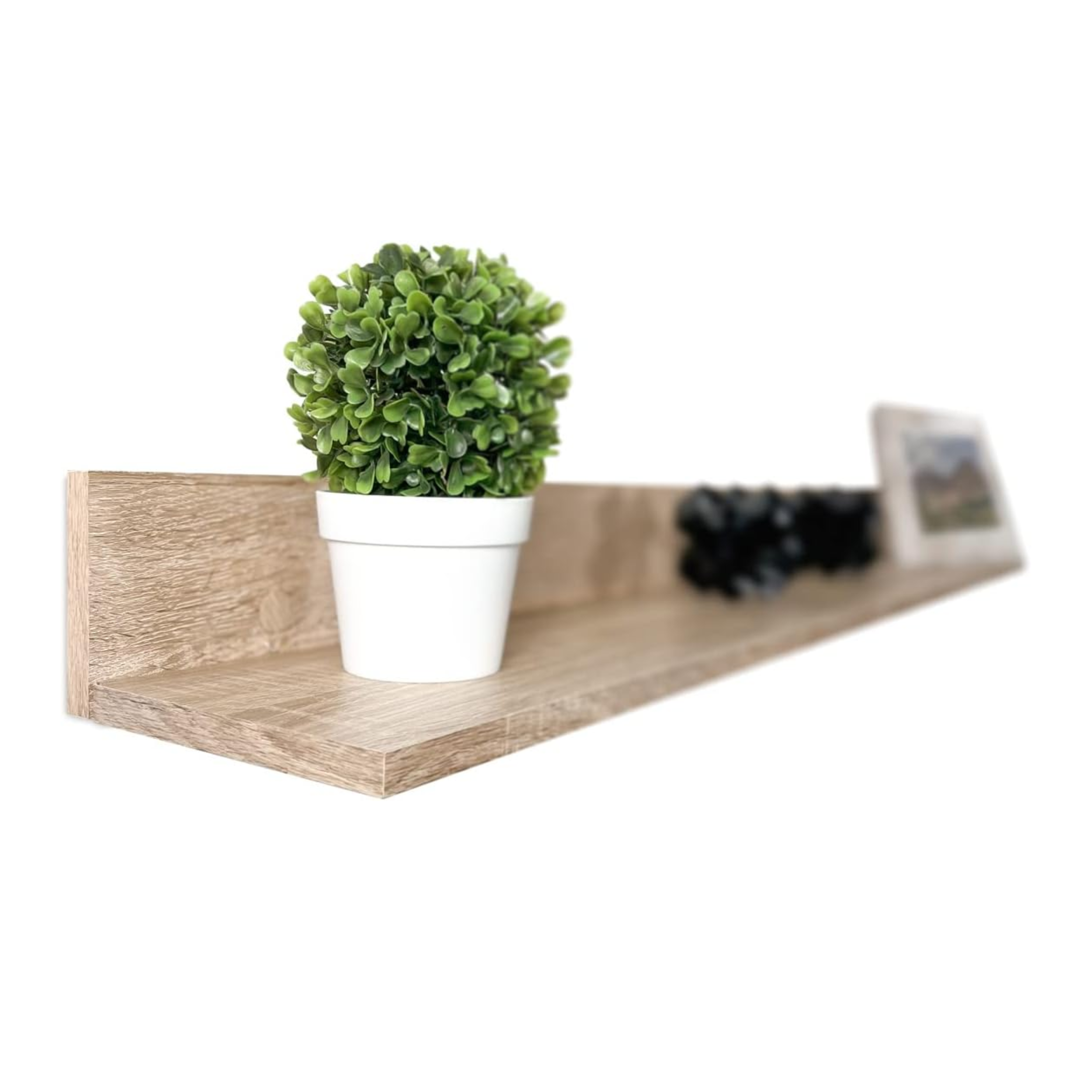 "Sade" living room wall unit in oak and white wood, 170x36 cm, 190 cm high