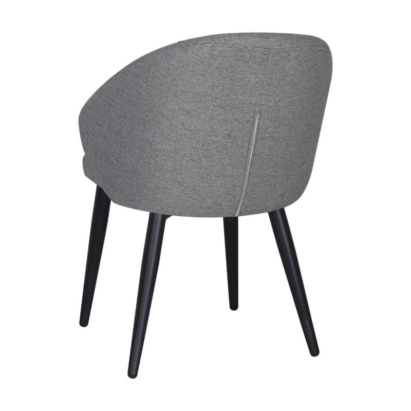 Set of "Patya" dining chairs upholstered in fabric with black metal legs cm 56x61 82h