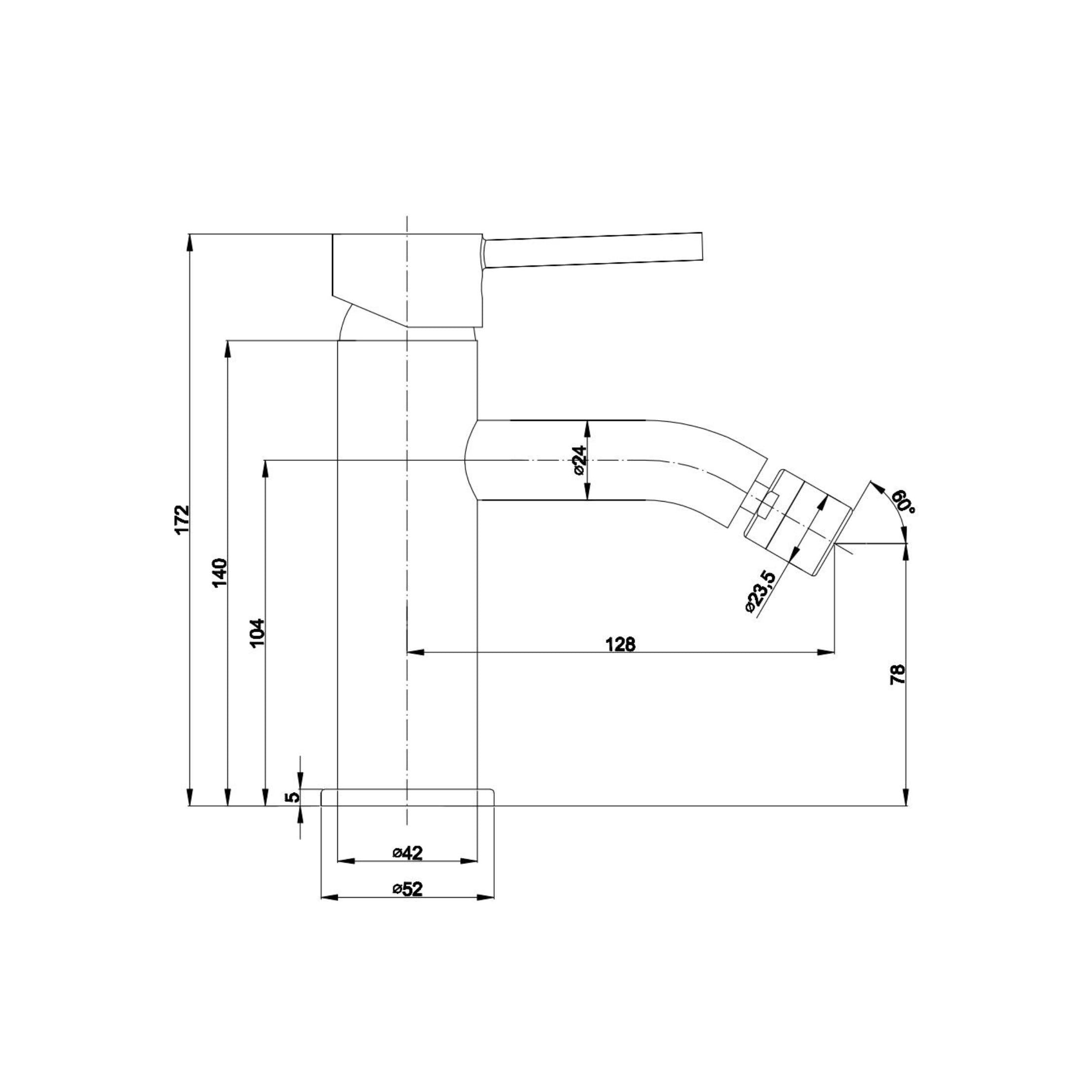 "Alrin" bidet mixer tap in black brass with a matte finish