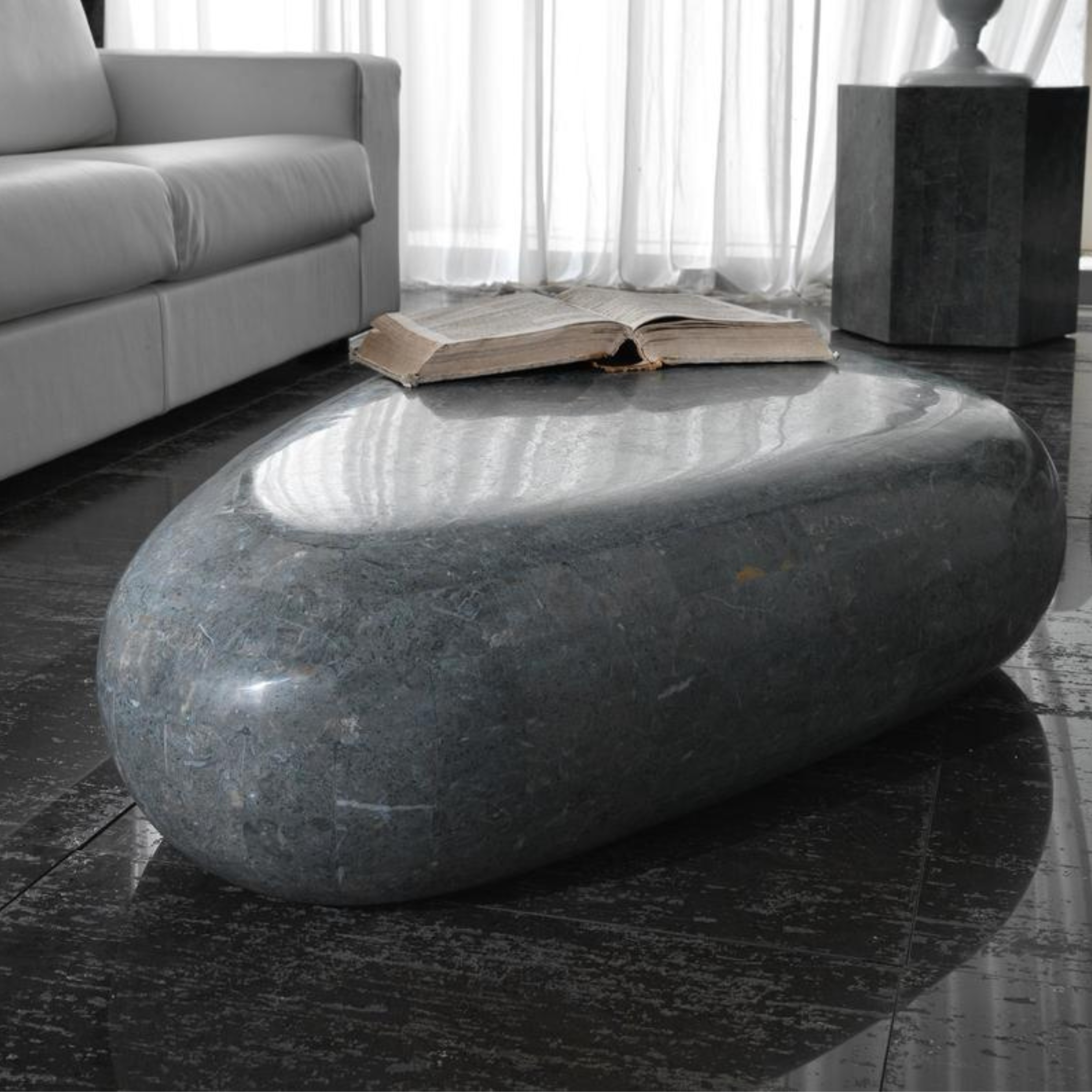"Sandu" fossil stone coffee table