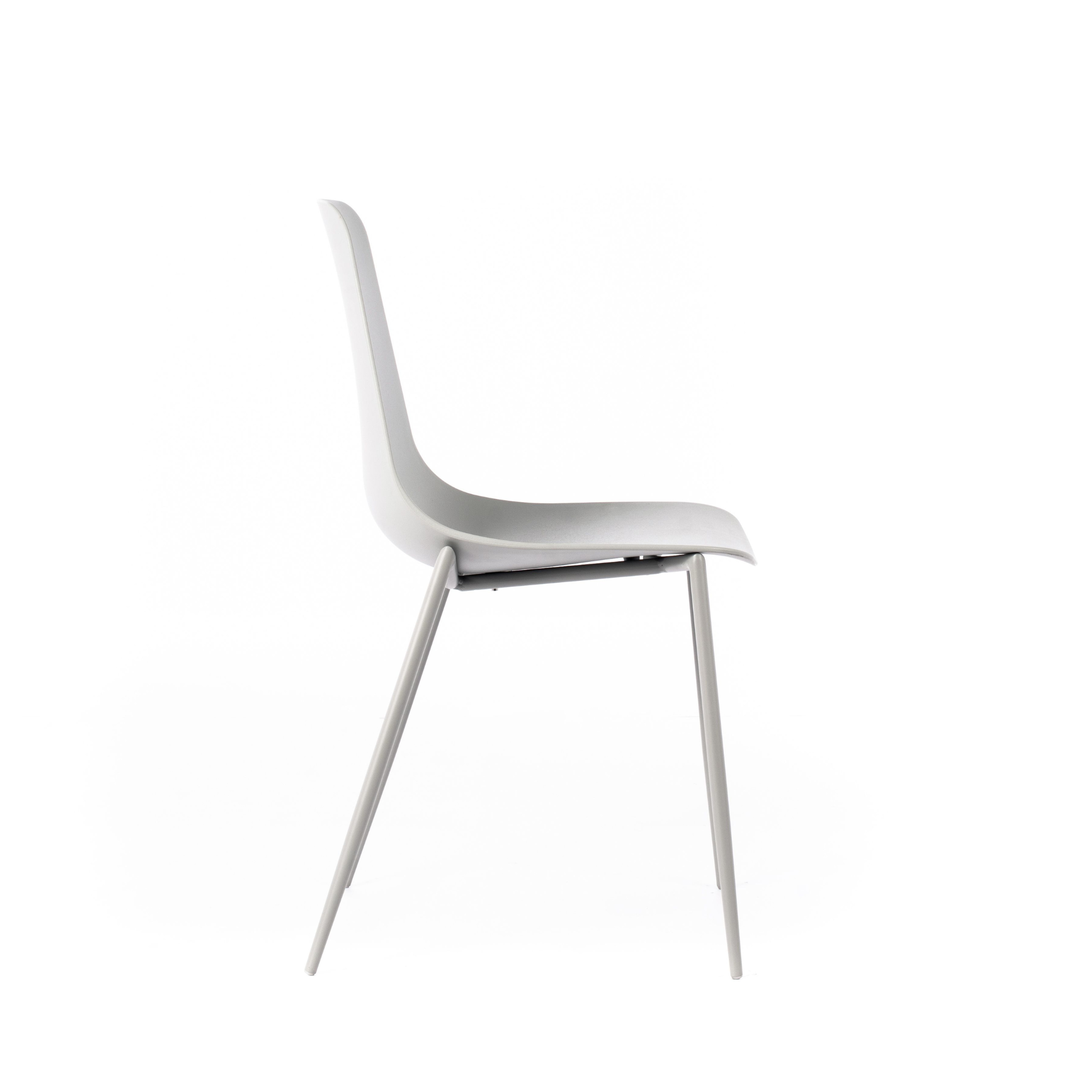 Set of modern "Kate" polypropylene chairs for living room with painted metal frame