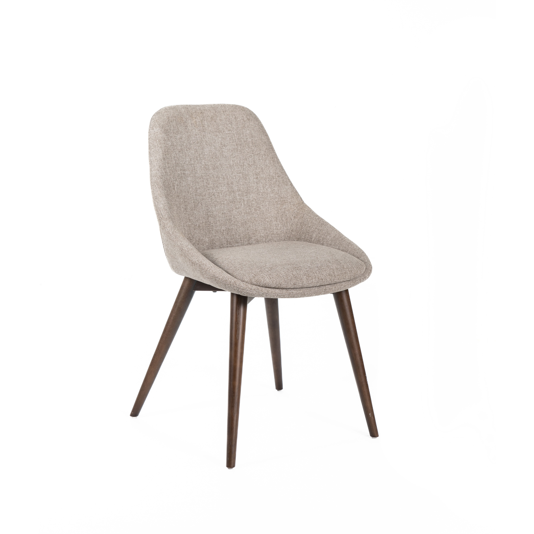 Set of modern dining chairs in "Zaira" fabric with wooden frame, 49x58 cm, 85 cm high