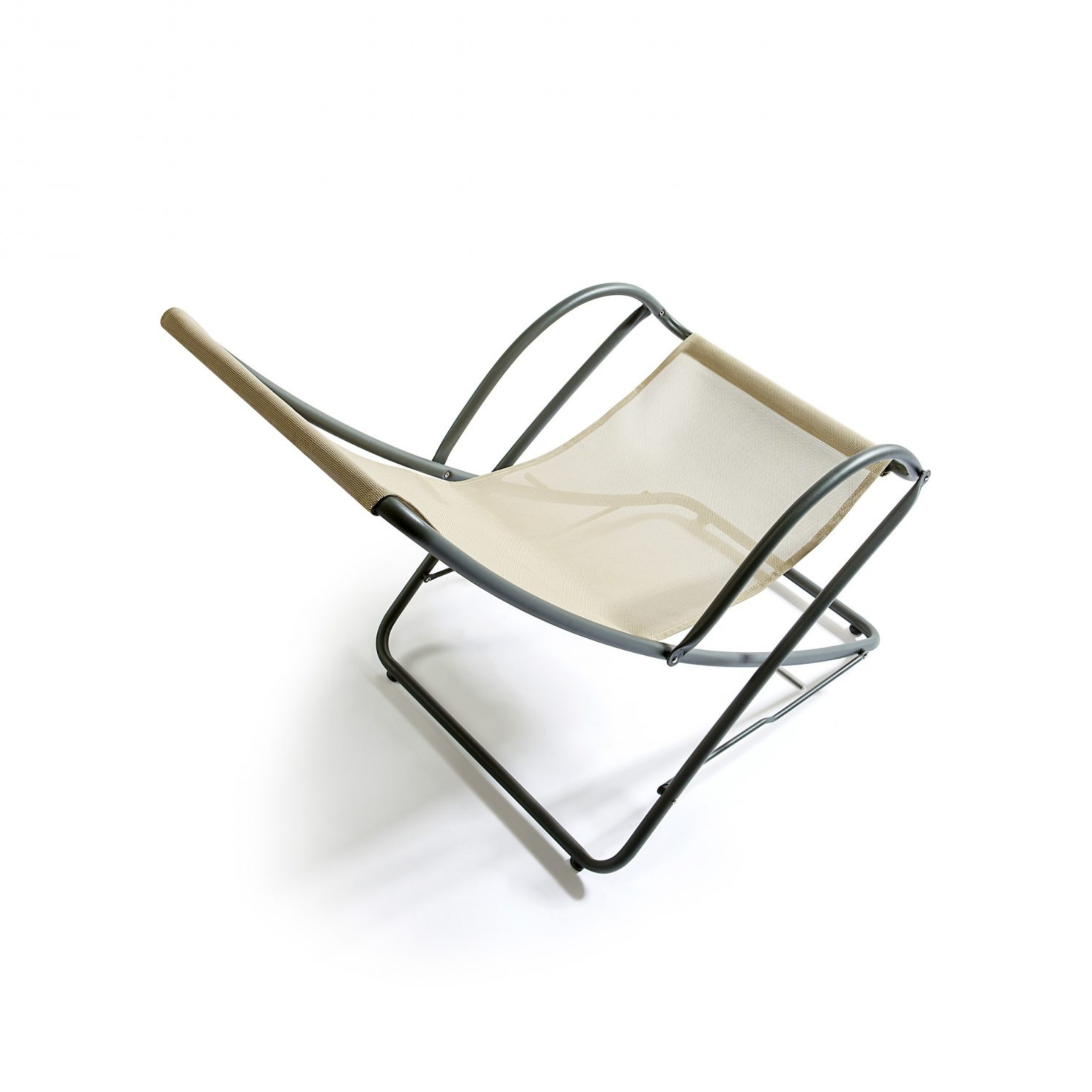 "Park" garden sun lounger in fabric and aluminium, 64x97.5 cm, 93h