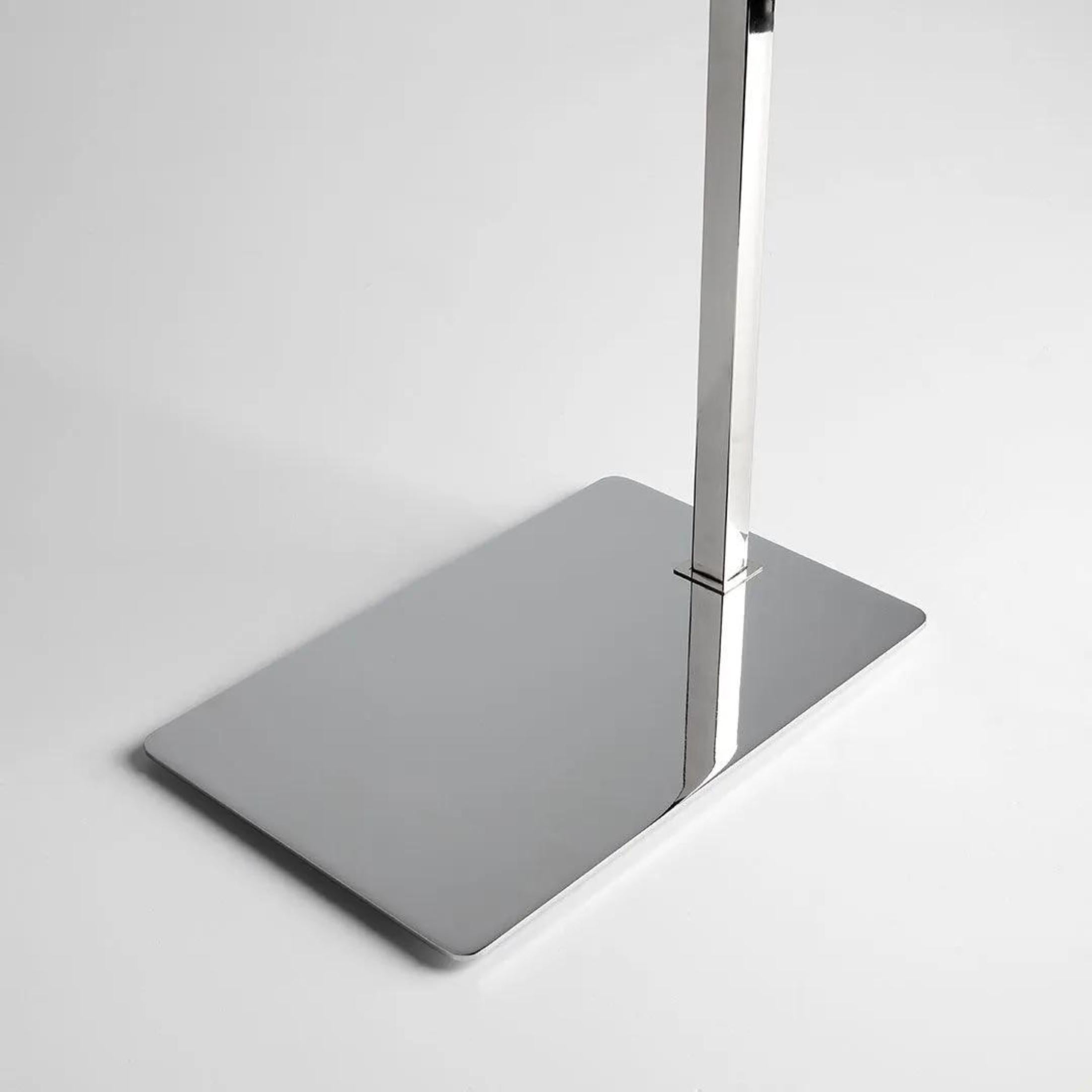 "Bastien" 2-arm towel holder stand in polished chrome metal