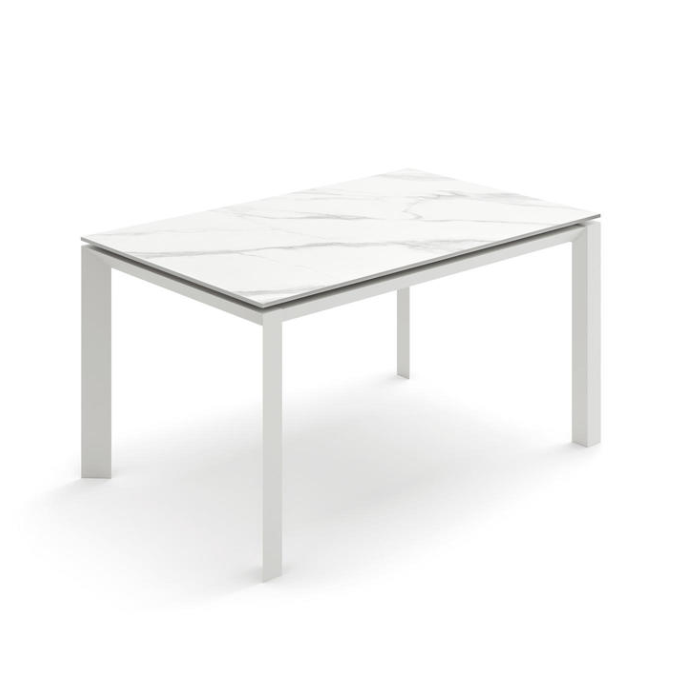 Modern extendable table "Filo 24" ceramic top aluminum legs cm 140/220x90 75h
