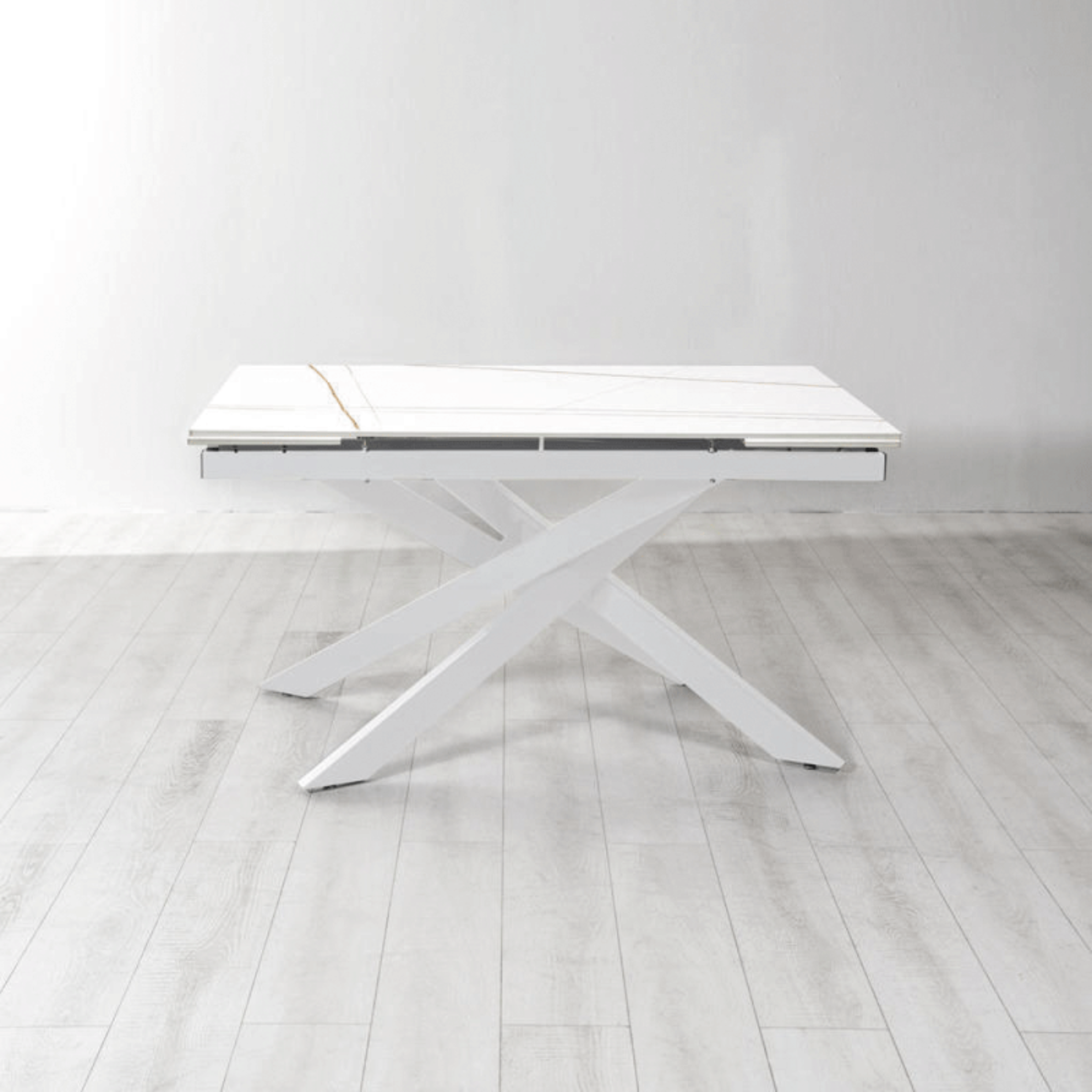 Extendable table with marble-effect ceramic top "Xavier" cm 140/200x80 76h