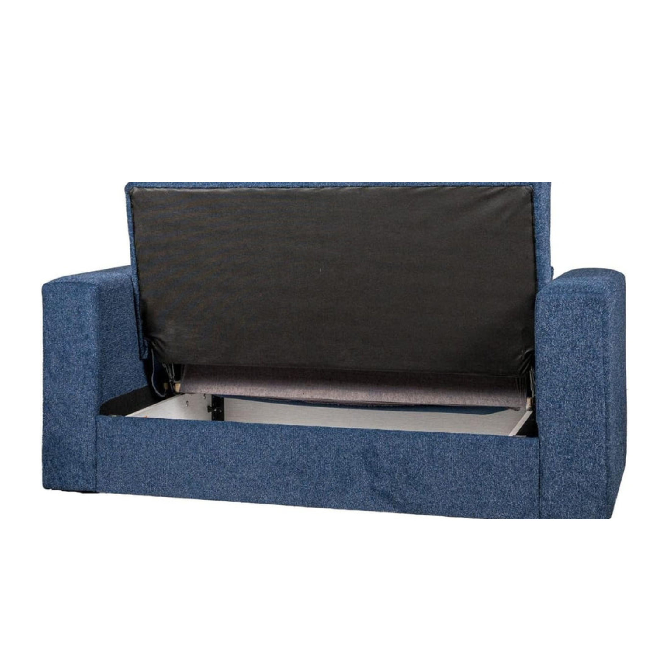 "Nora" 2-seater sofa with padded storage bed and fabric drawer, 155x80 cm, 87 cm high