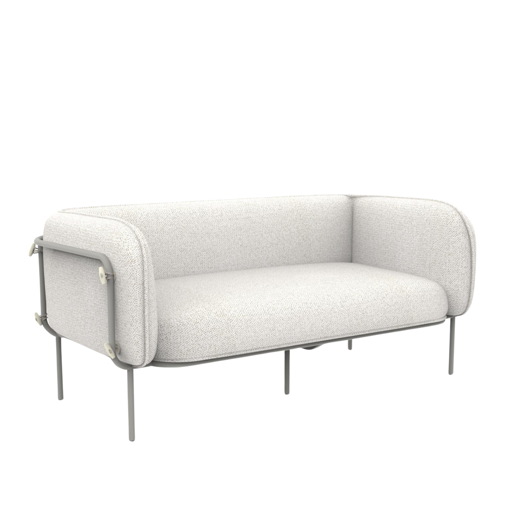 "Alamari" 2-seater outdoor sofa in padded fabric, metal frame, 170x87 cm, 74h