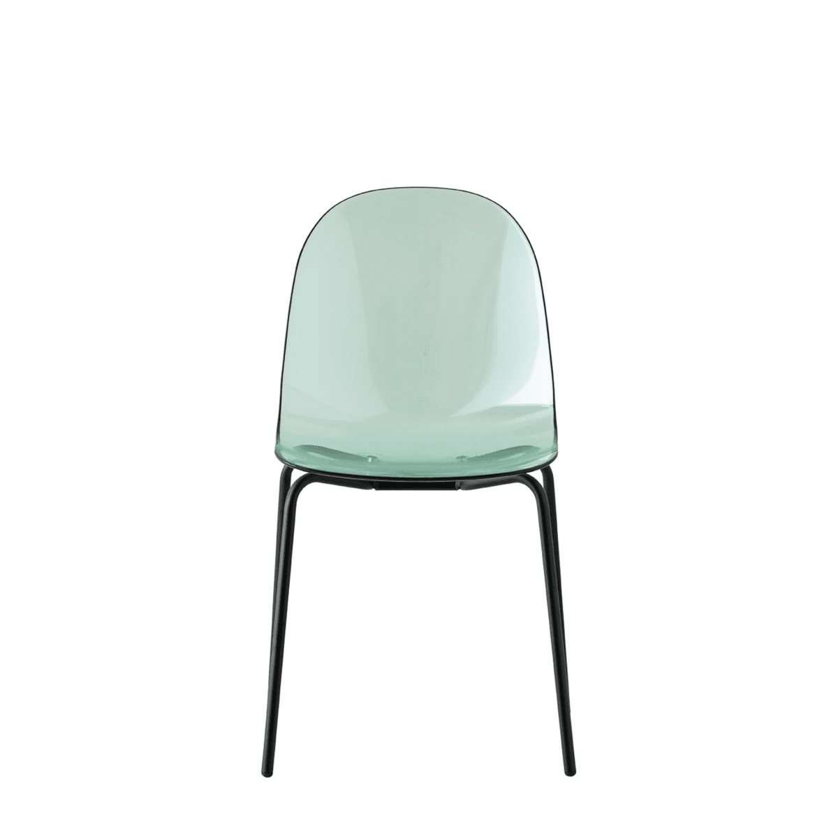 Set di sedie moderne da soggiorno "Academy" in policarbonato trasparente cm 49x51 84h - MondoViro