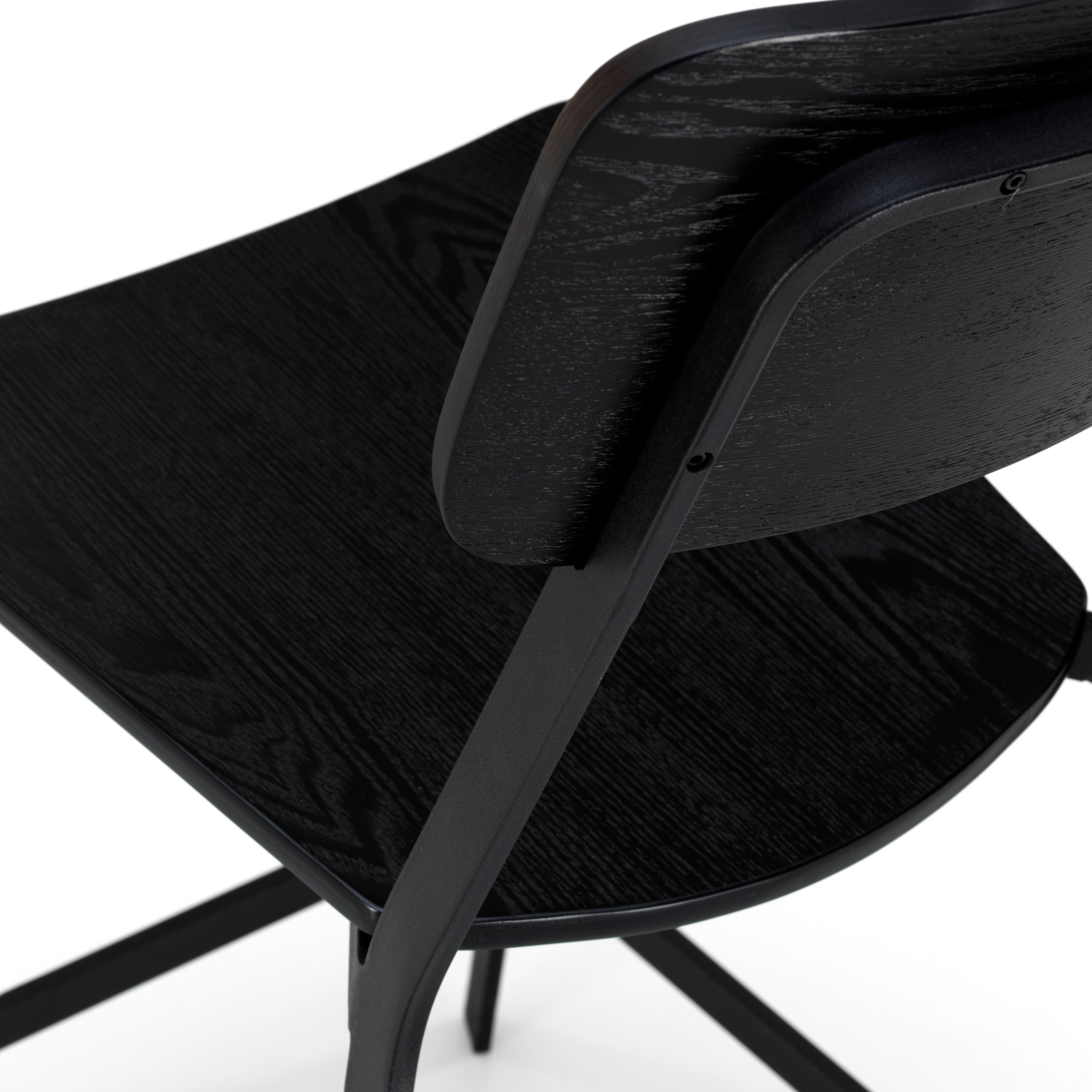 Set of high wooden stools with footrest and metal legs "Teo" cm 51.5x51 97h