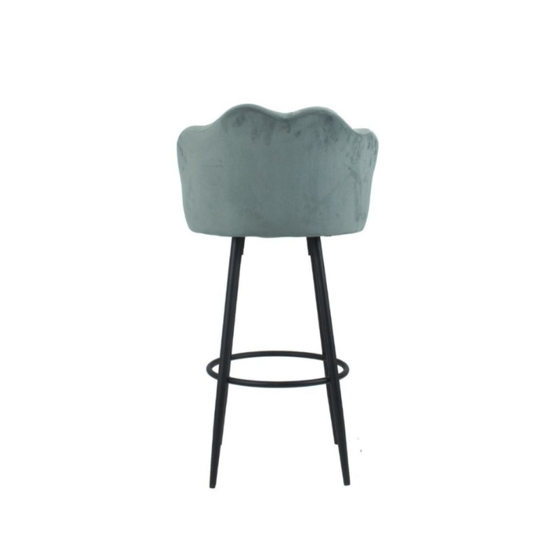 Set of "Orel" high stools padded in velvet for kitchen, 54x55 cm, 100 cm high.