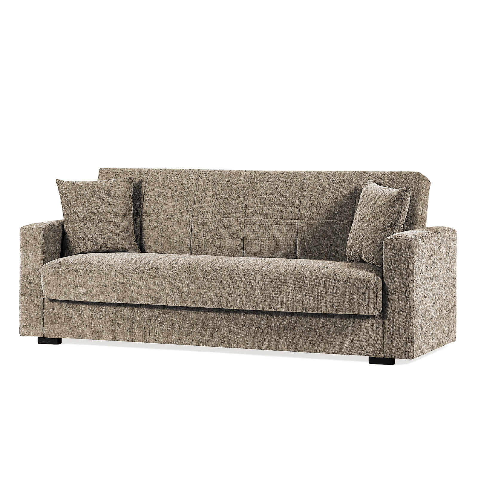 Modern double sofa bed with storage "Noa" in fabric 210x80 cm 90h